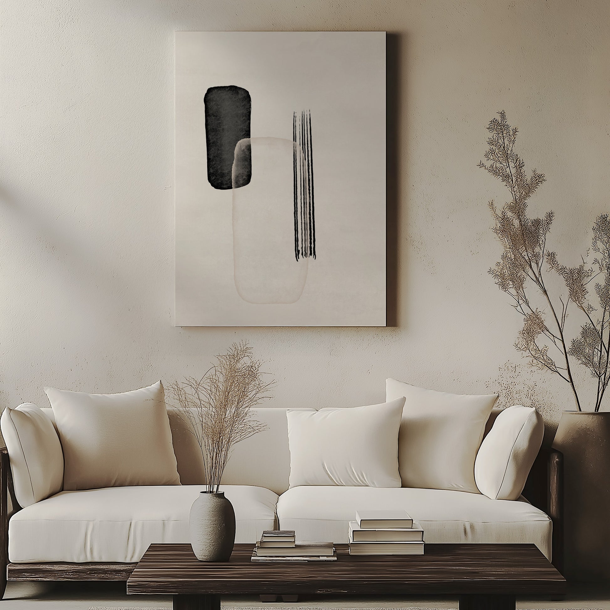 Design Concept No. 57 for Drifting Pillars Japanese Satin Canvas Wall Art