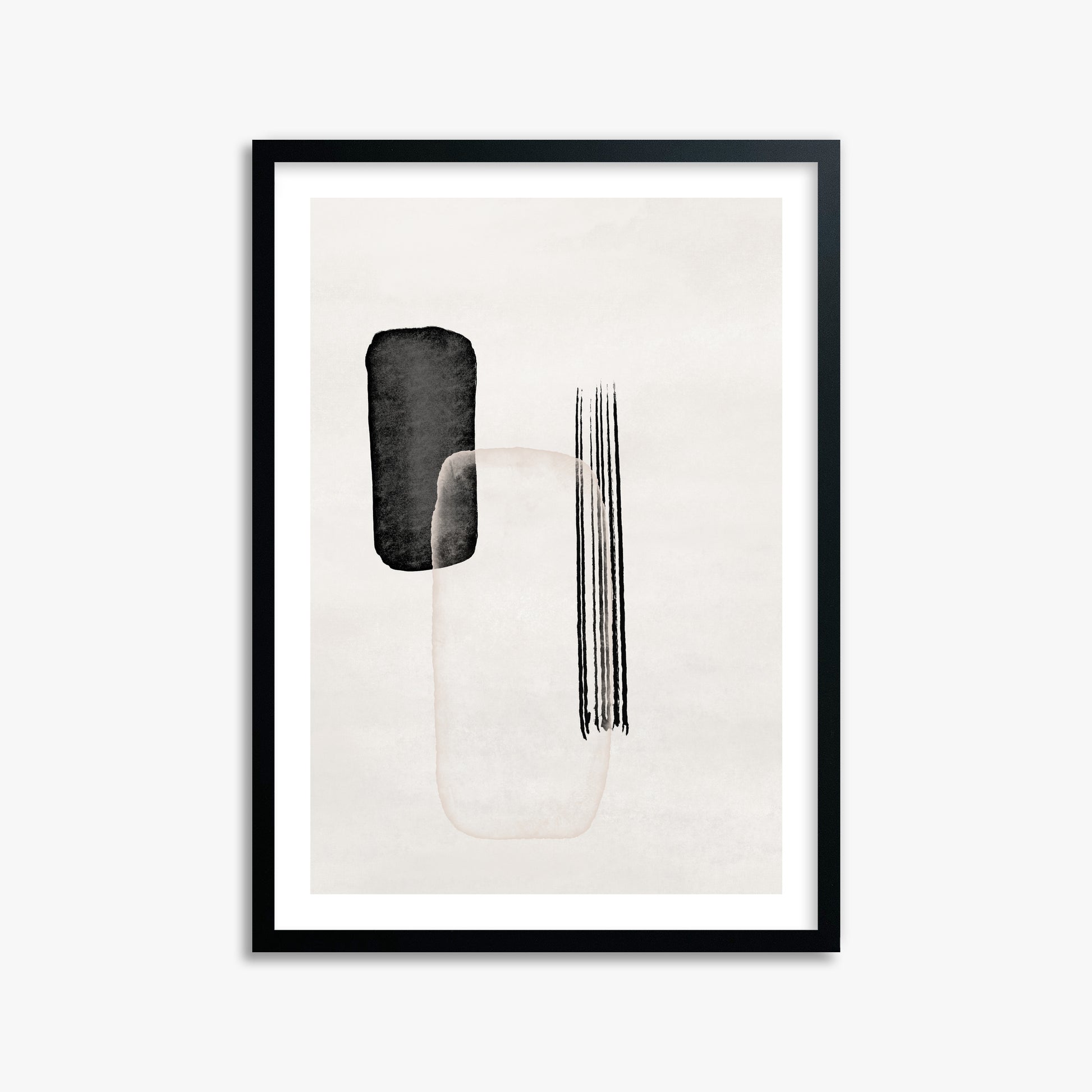 Drifting Pillars, 50x70cm Black Framed Art Reproduction