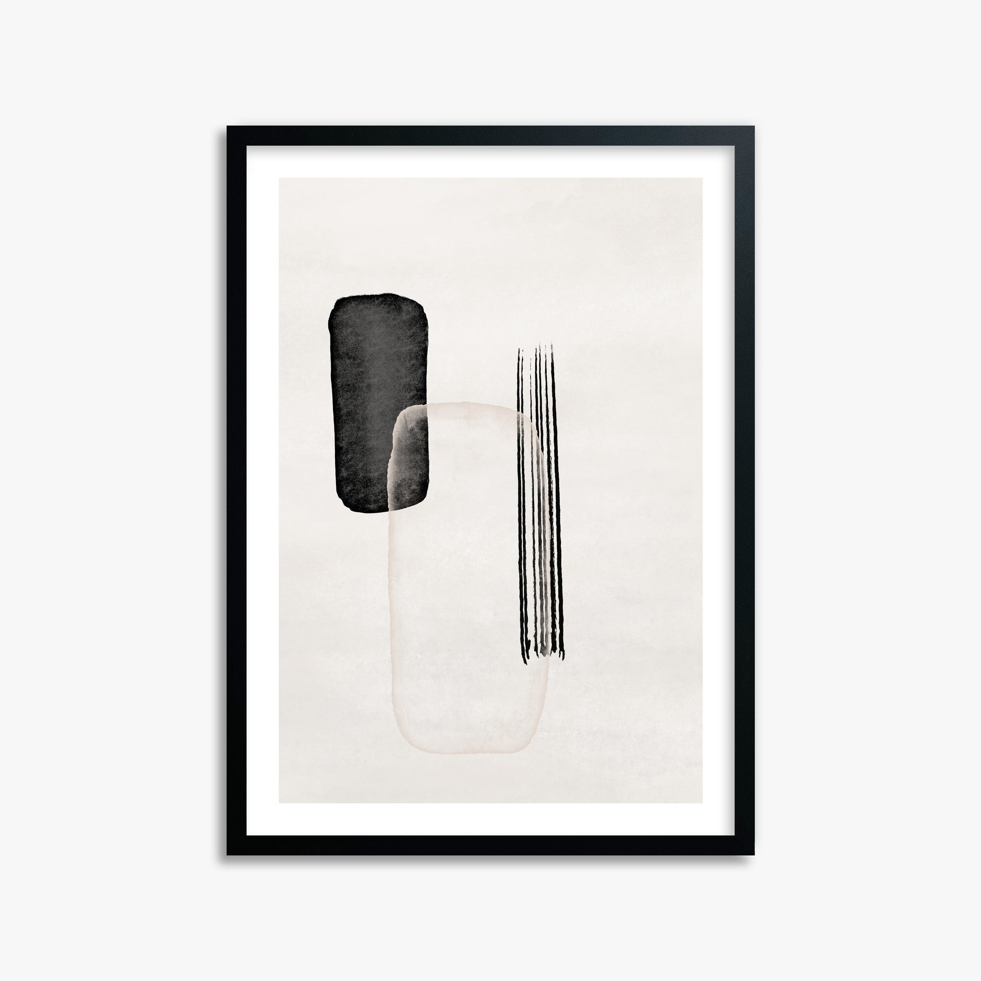 Drifting Pillars, 50x70cm Black Framed Art Reproduction