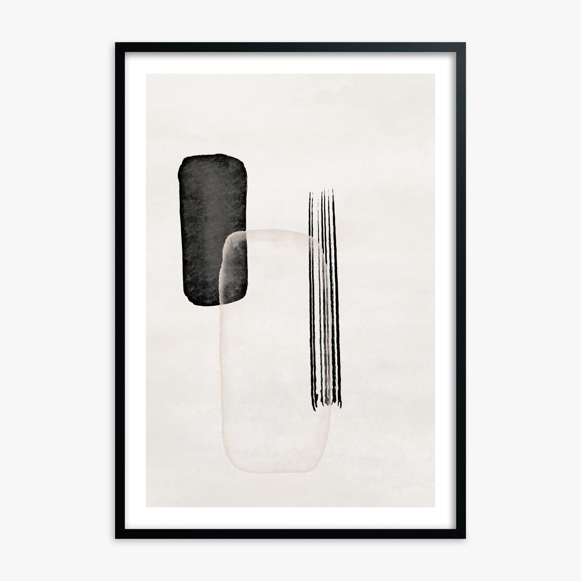 Drifting Pillars, 70x100cm Black Framed Art Reproduction