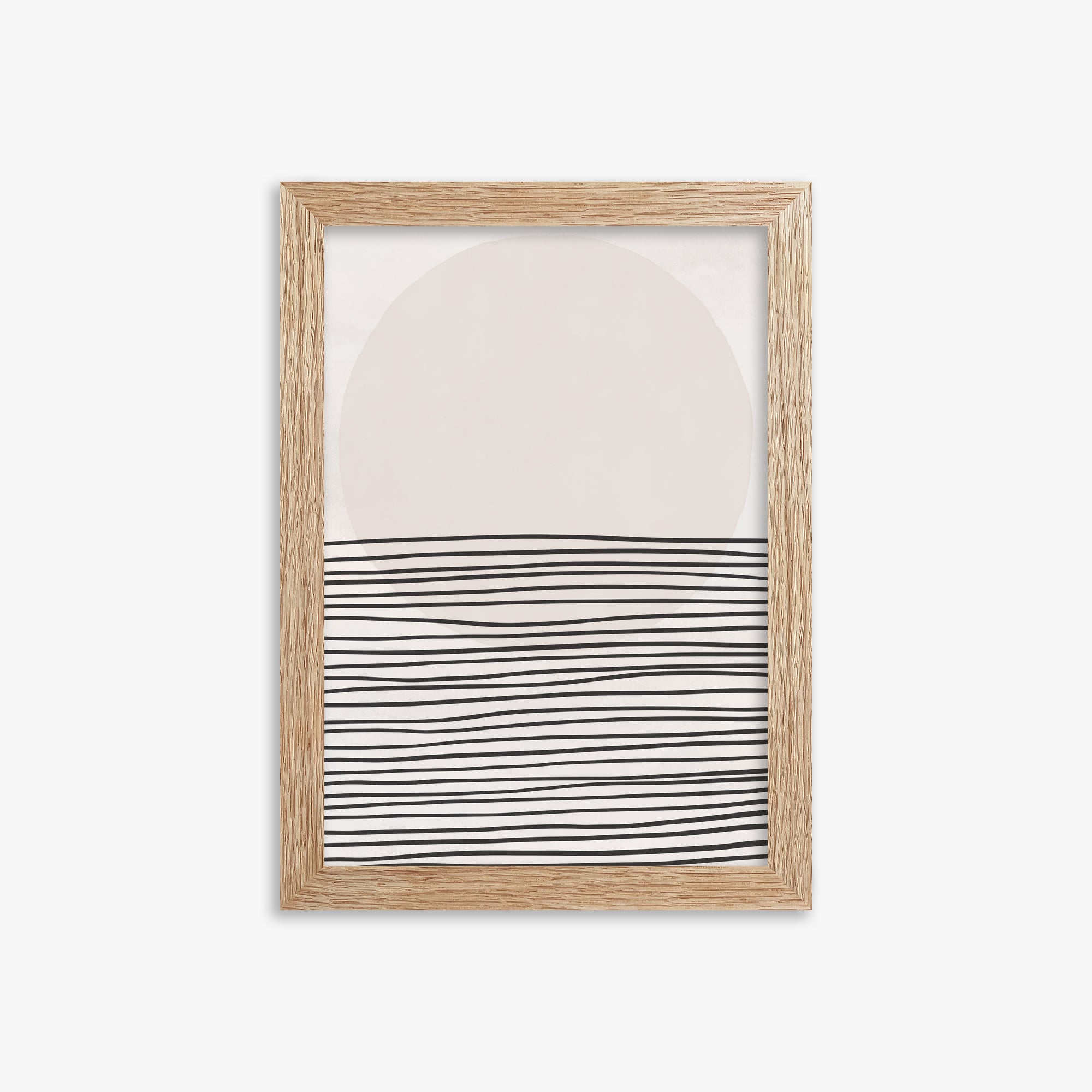 Serene Horizon, 21x30cm Framed Art Reproduction With Raw Oak Frame