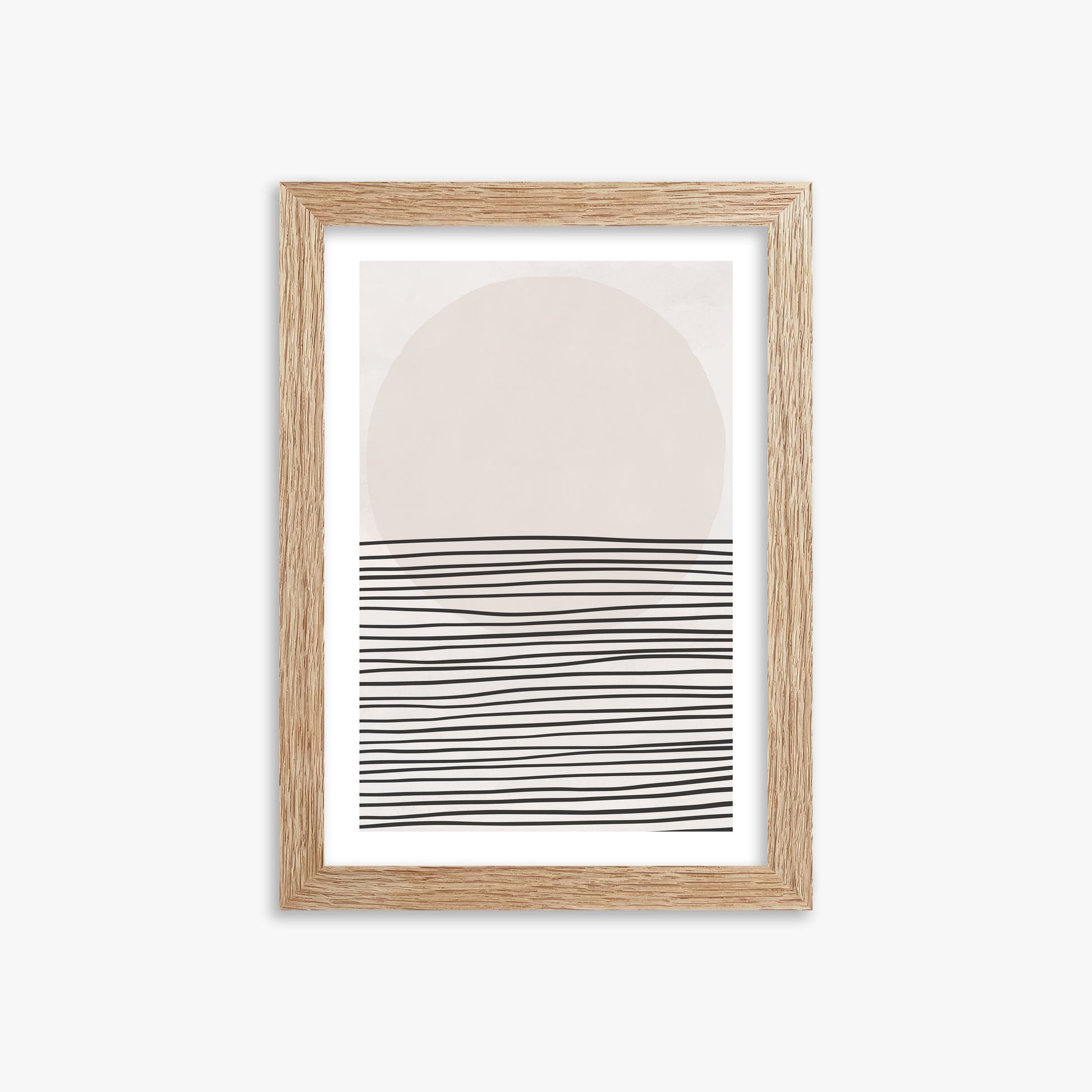 Serene Horizon, 21x30cm Framed Art Reproduction With Raw Oak Frame
