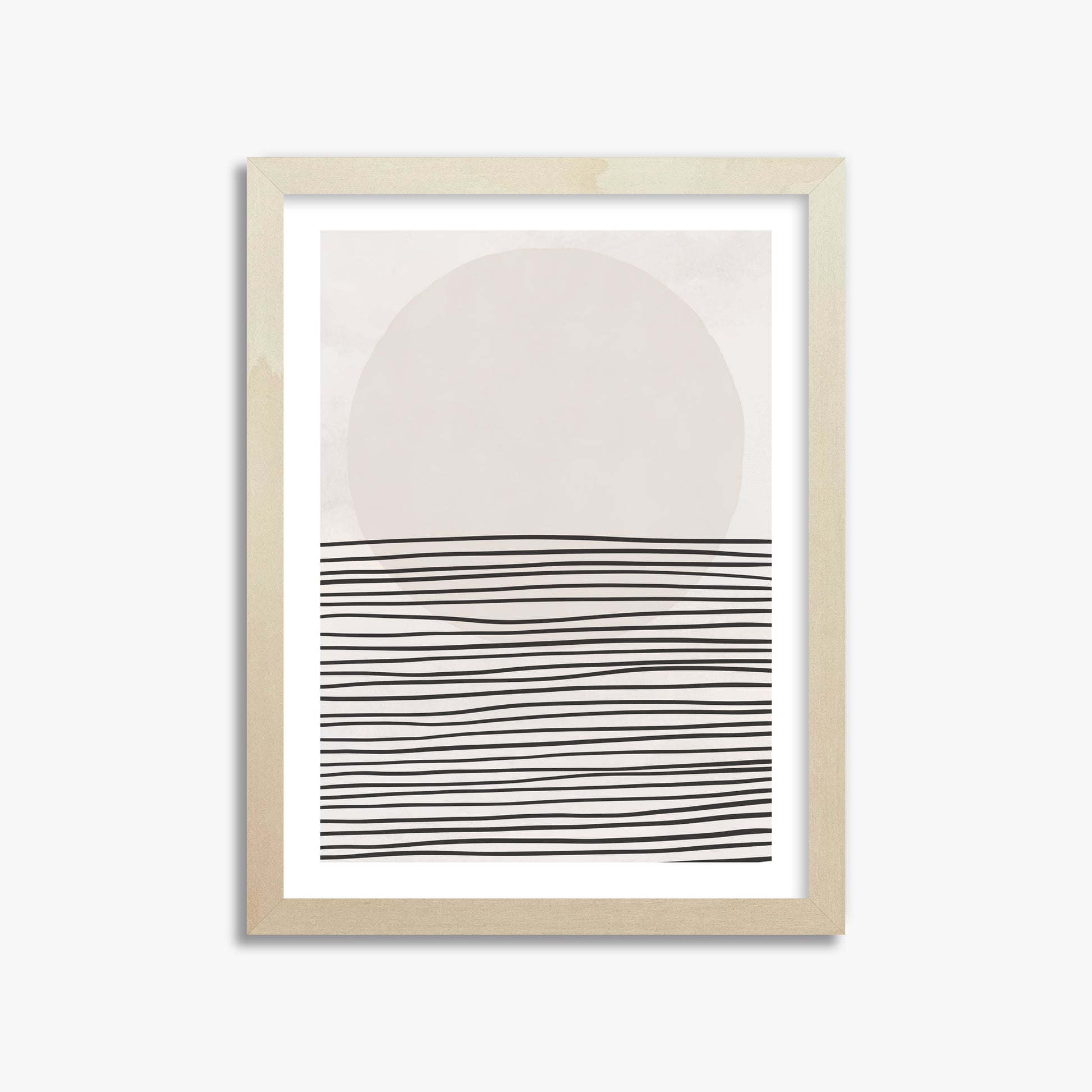 Serene Horizon, 30x40cm Framed Art Reproduction With Lime Wood Frame