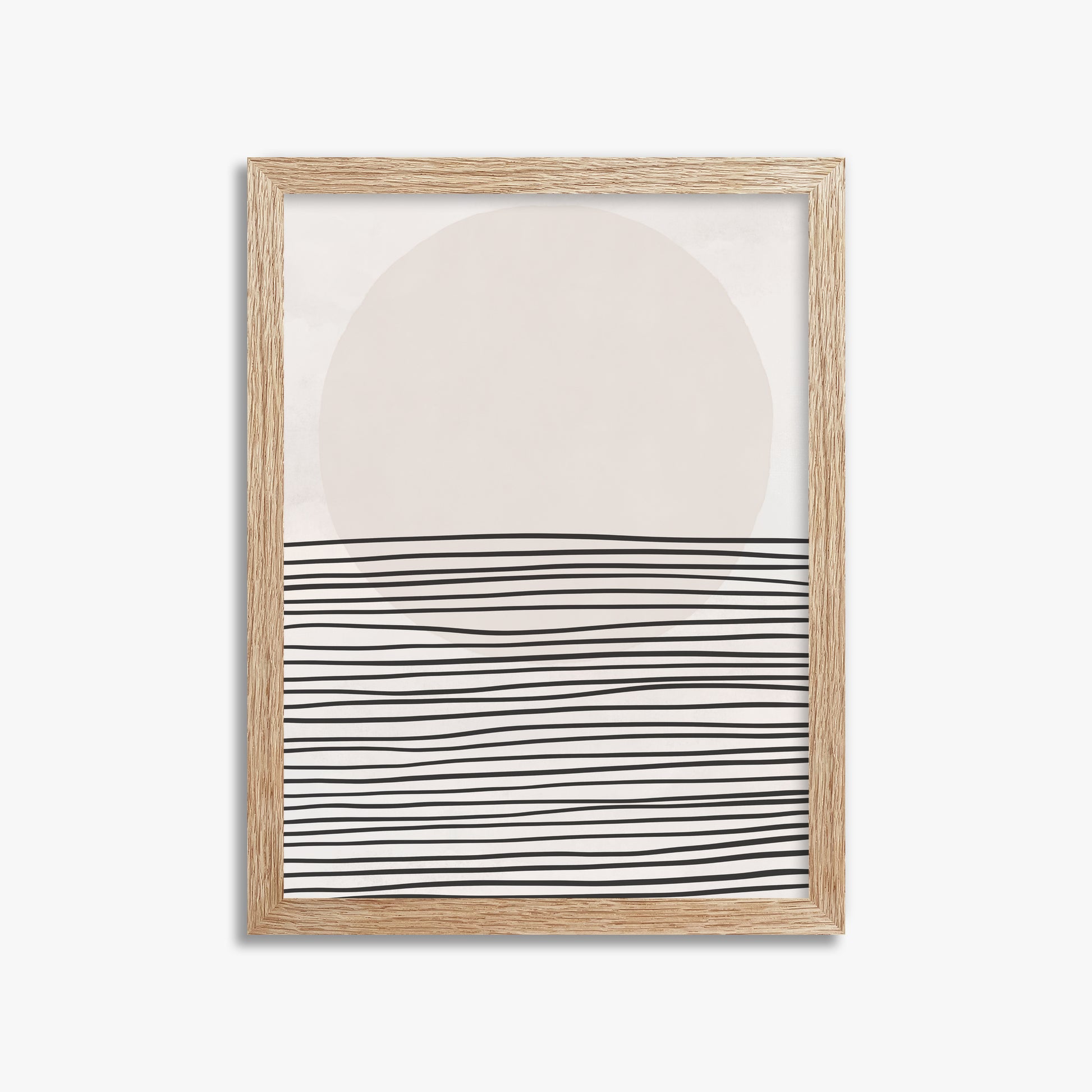 Serene Horizon, 30x40cm Framed Art Reproduction With Raw Oak Frame