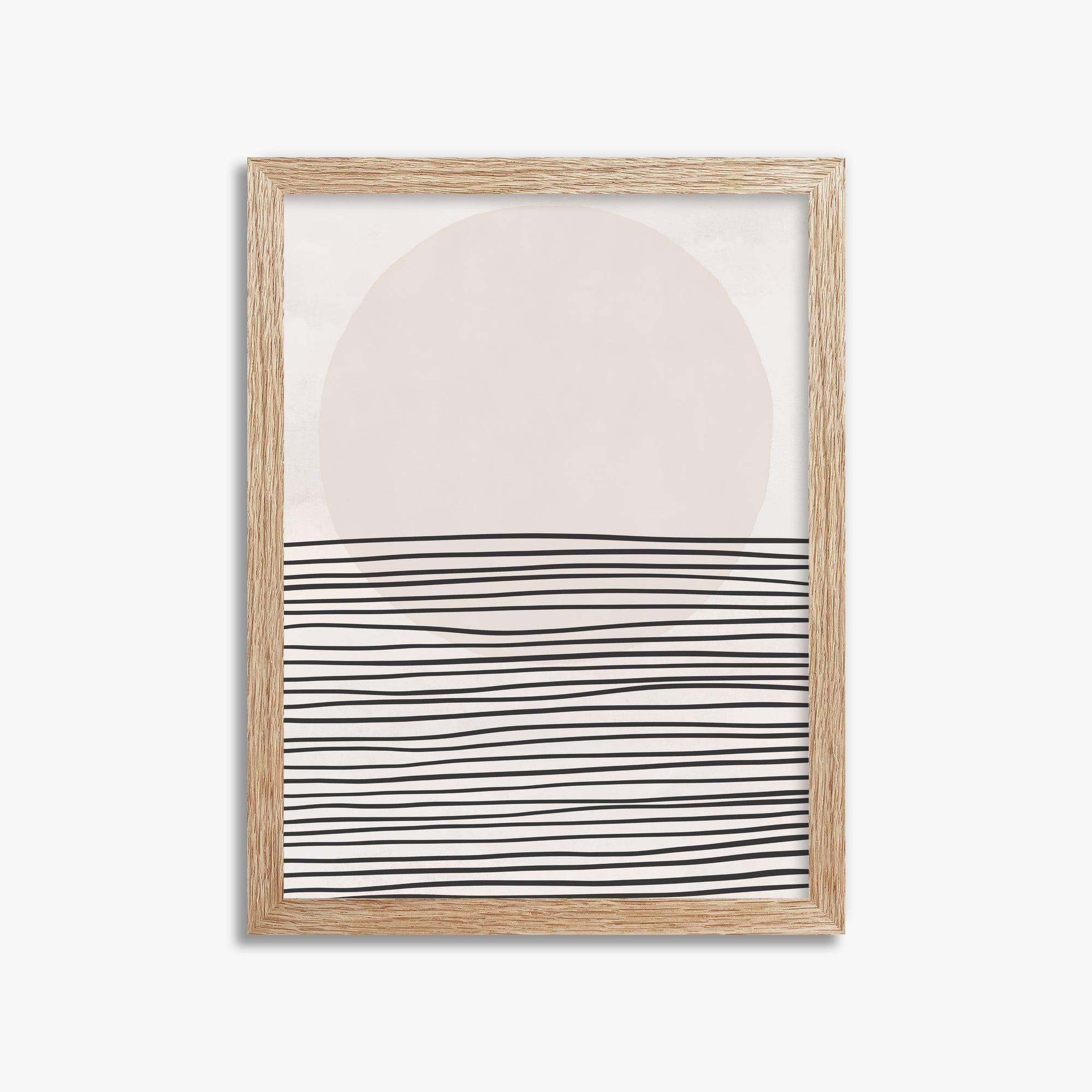 Serene Horizon, 30x40cm Framed Art Reproduction With Raw Oak Frame