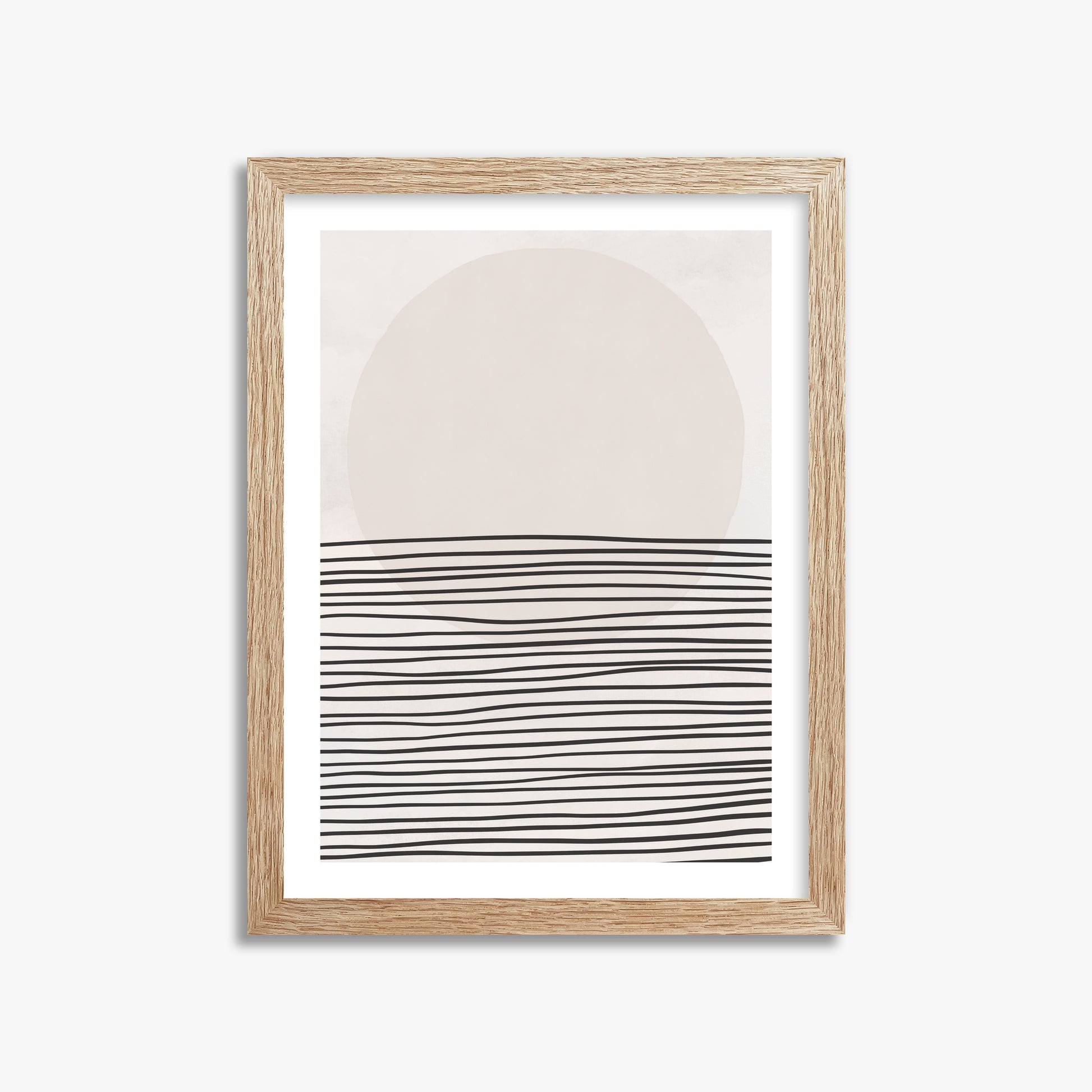 Serene Horizon, 30x40cm Framed Art Reproduction With Raw Oak Frame