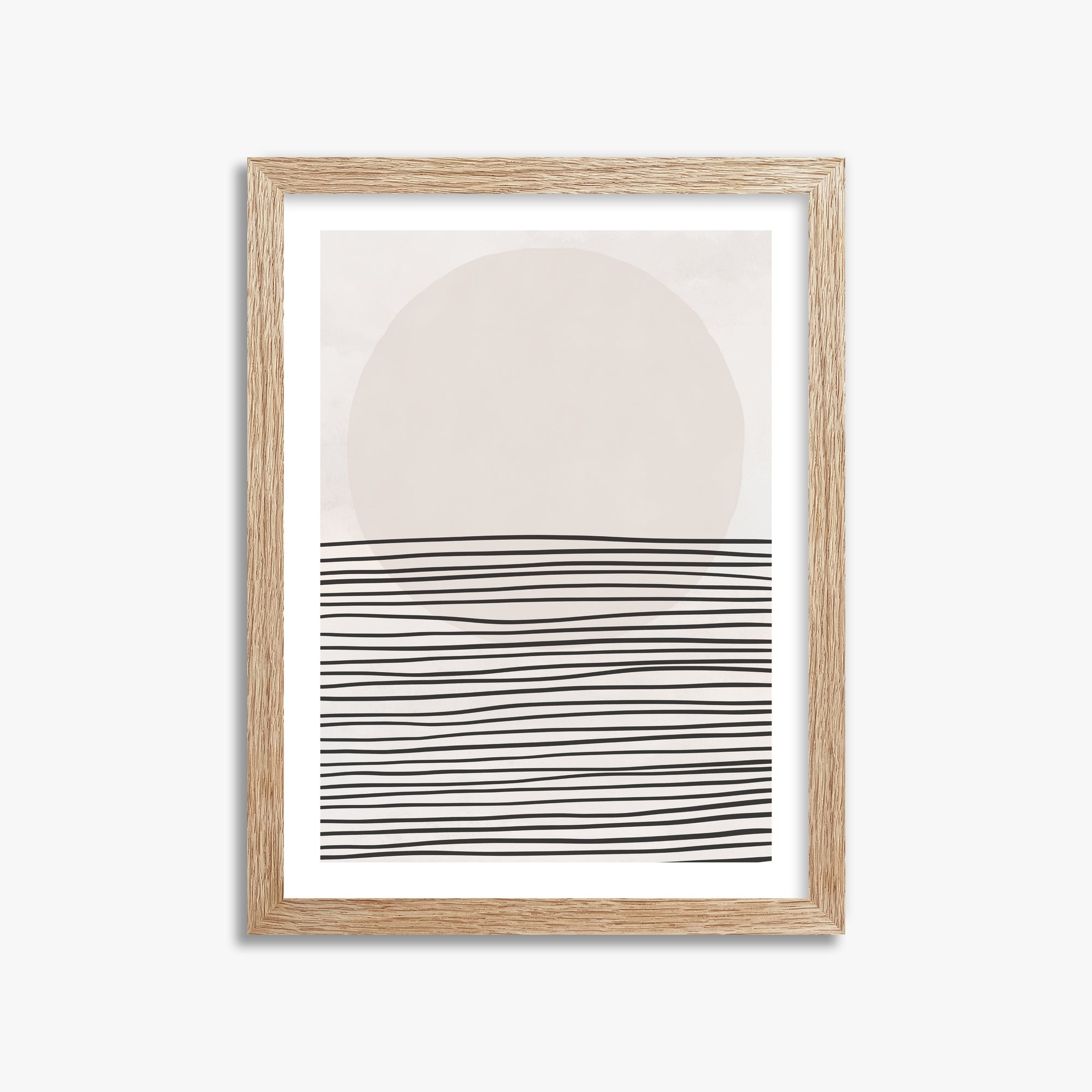 Serene Horizon, 30x40cm Framed Art Reproduction With Raw Oak Frame