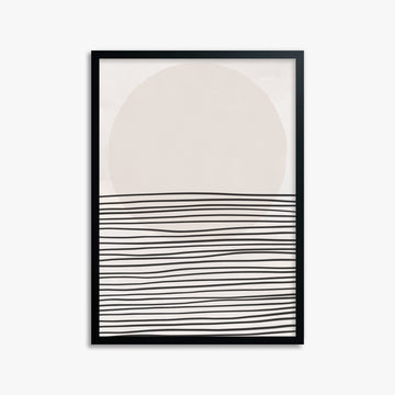 Serene Horizon, 50x70cm Framed Poster With Black Frame