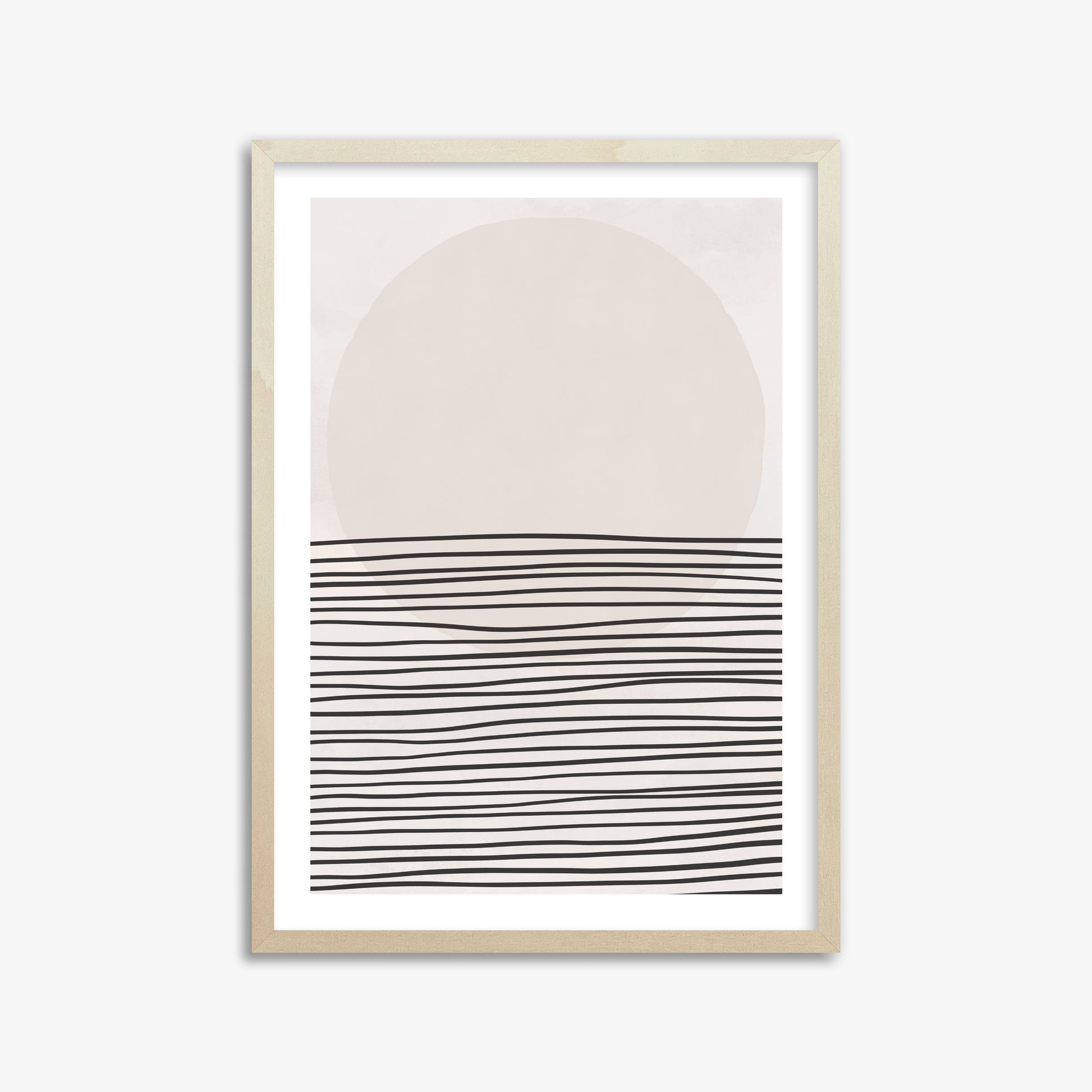 Serene Horizon, 50x70cm Framed Art Reproduction With Lime Wood Frame