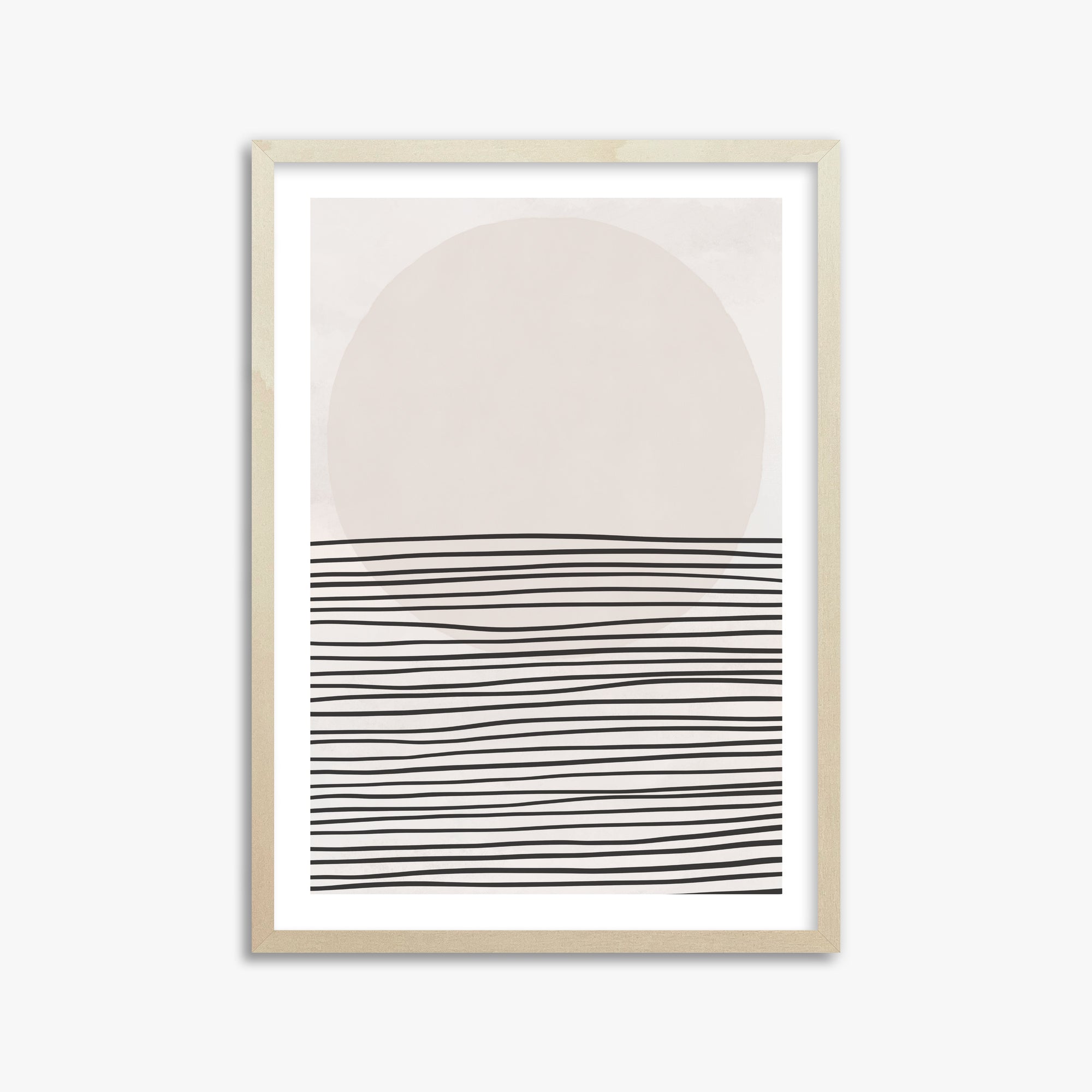 Serene Horizon, 50x70cm Framed Art Reproduction With Lime Wood Frame