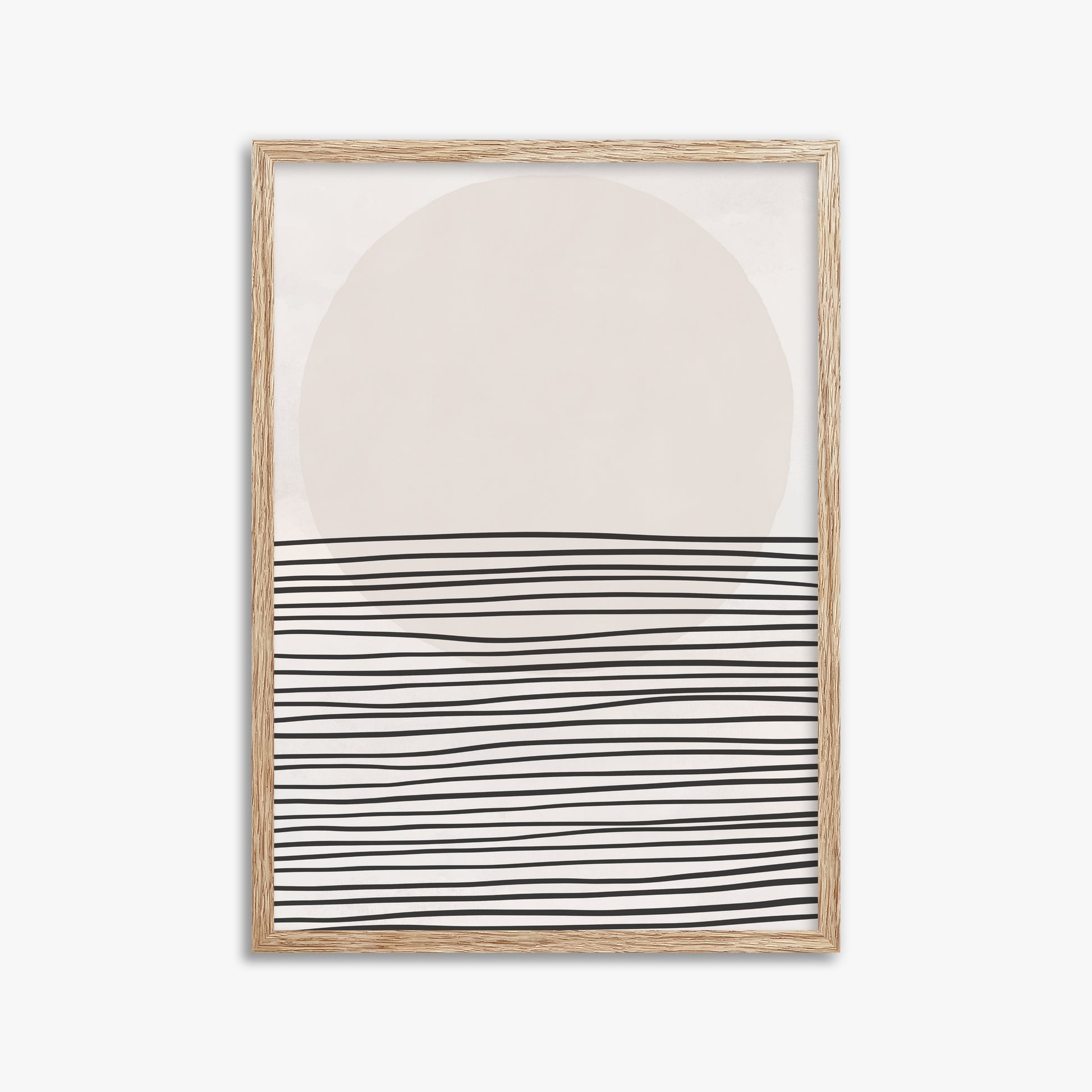 Serene Horizon, 50x70cm Framed Art Reproduction With Raw Oak Frame