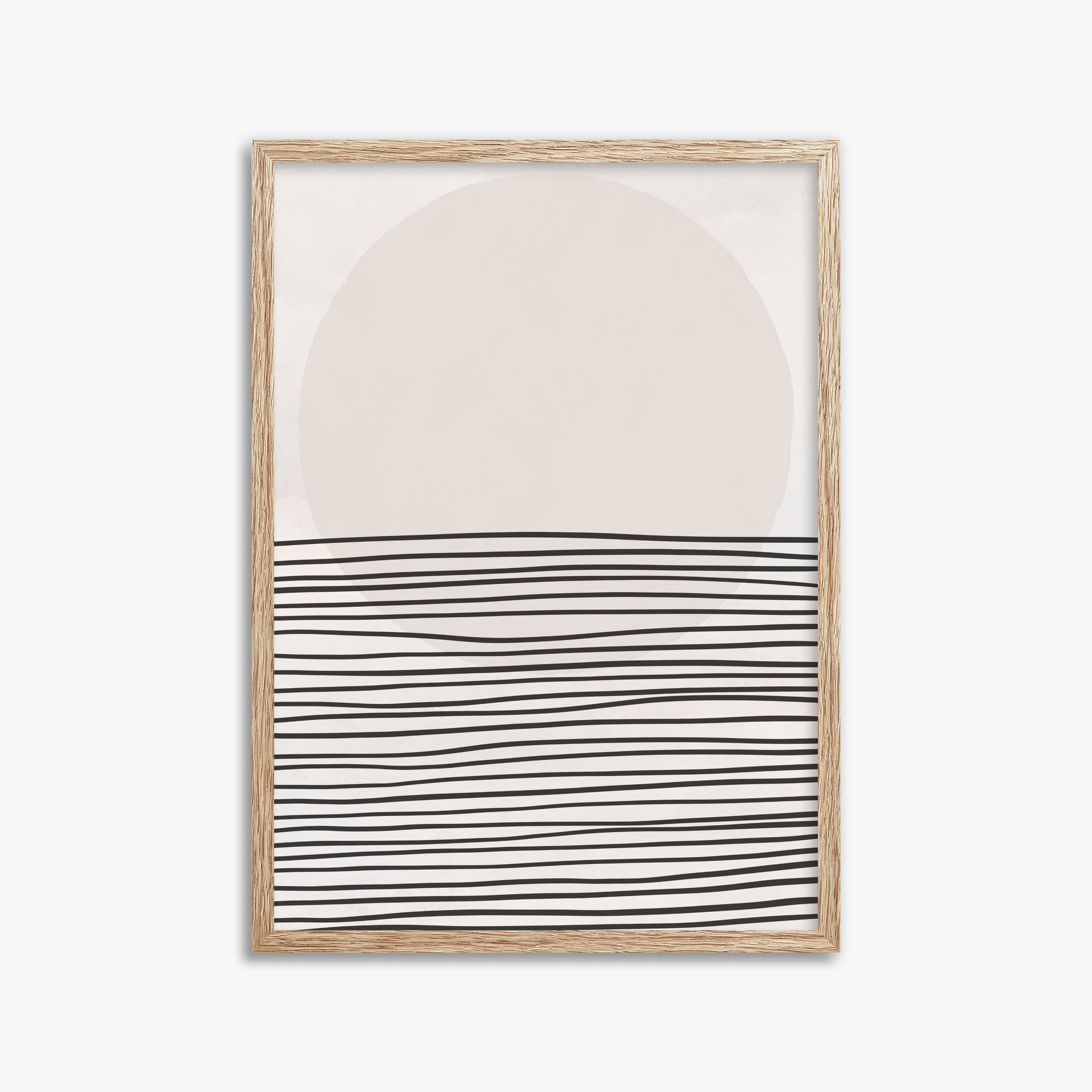Serene Horizon, 50x70cm Framed Art Reproduction With Raw Oak Frame