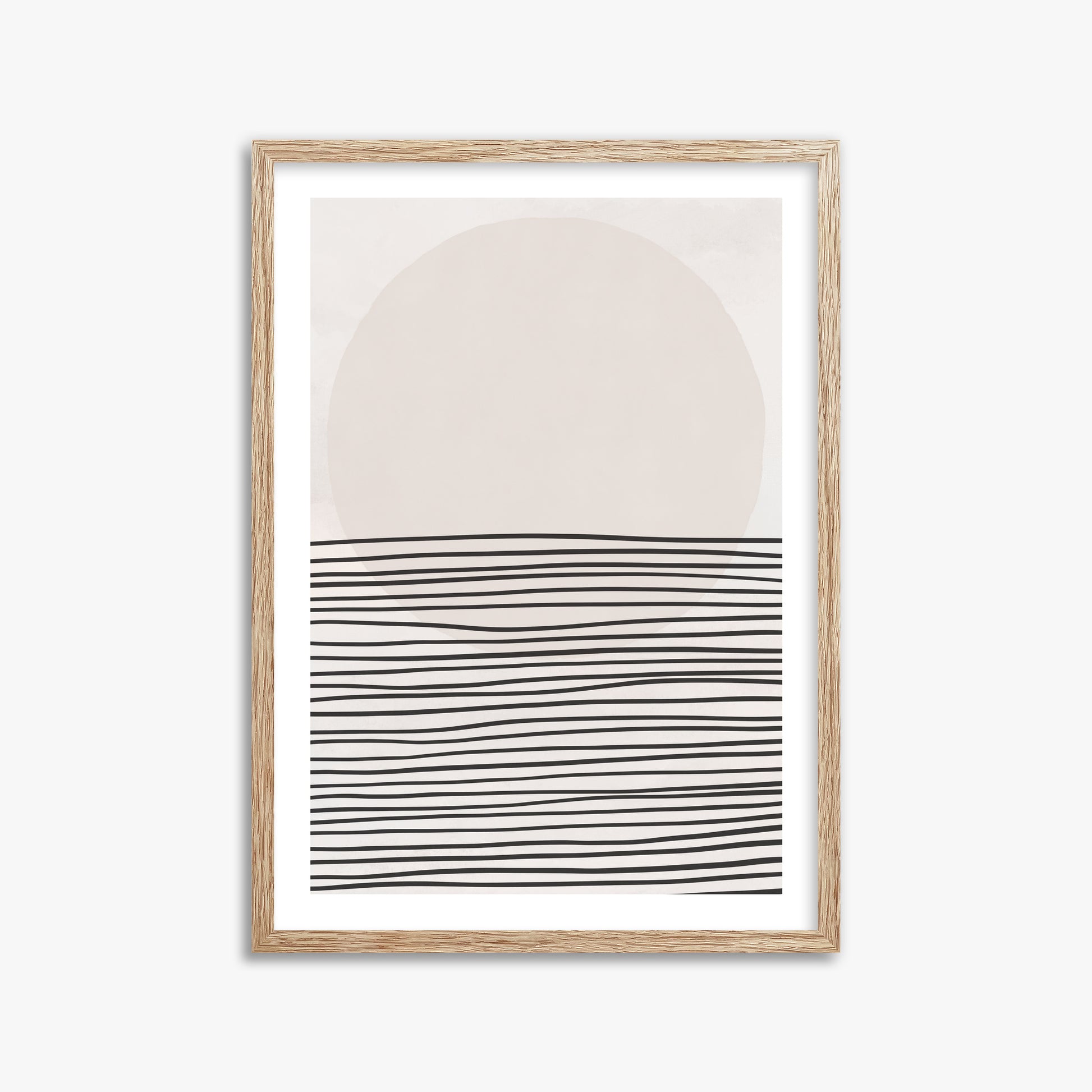 Serene Horizon, 50x70cm Framed Art Reproduction With Raw Oak Frame