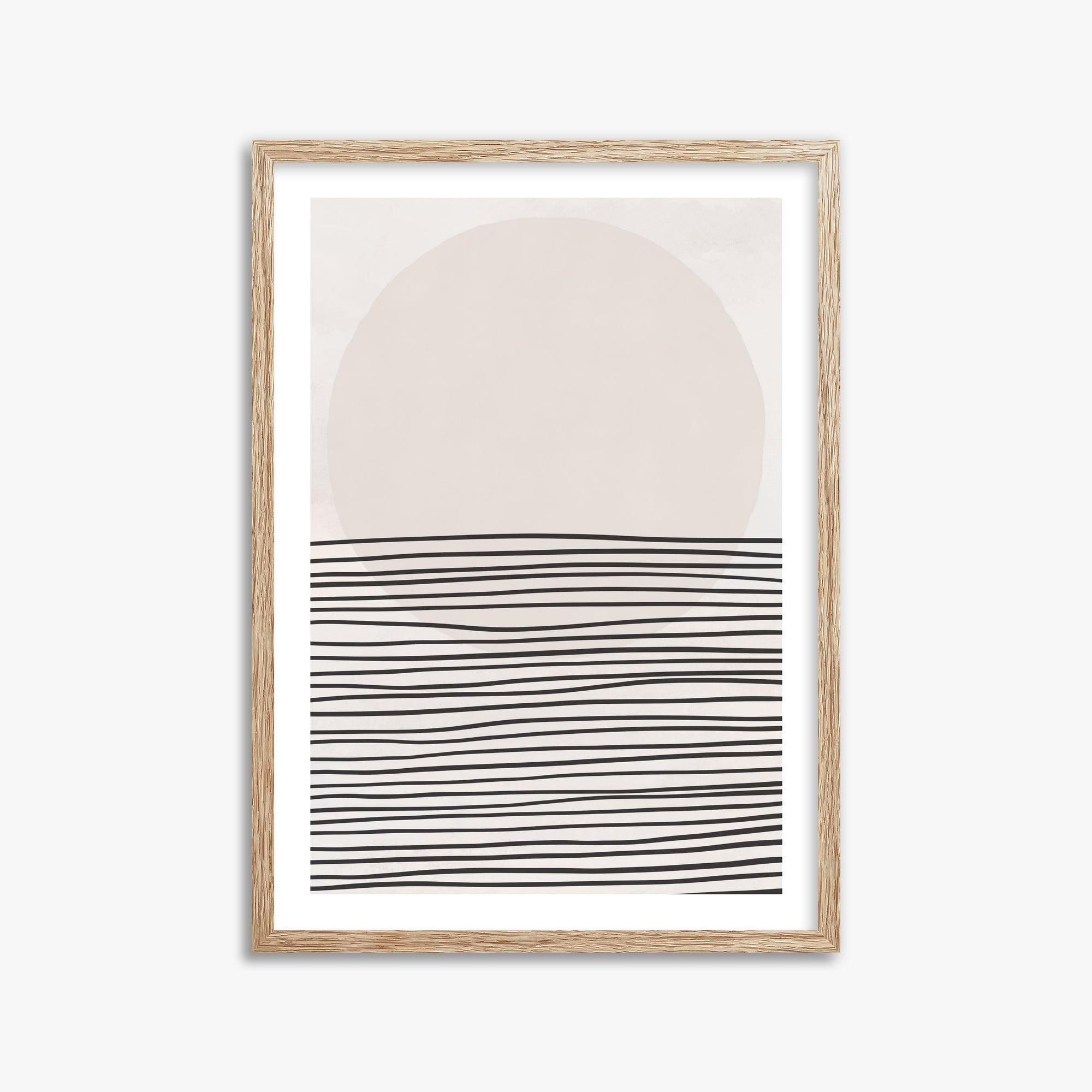 Serene Horizon, 50x70cm Framed Art Reproduction With Raw Oak Frame