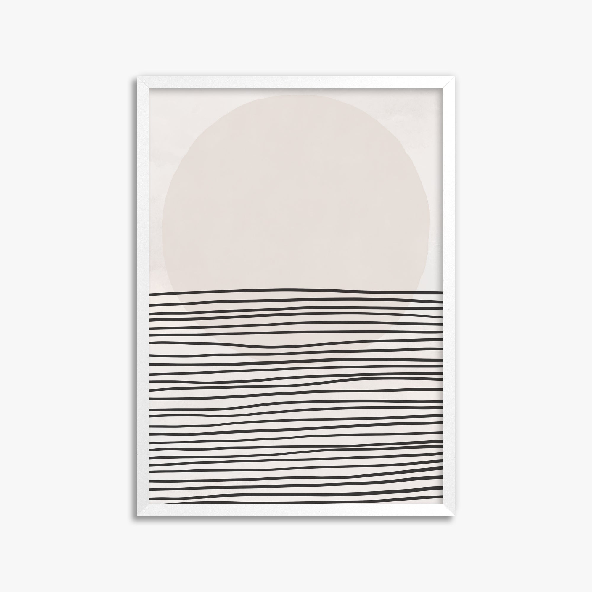Serene Horizon, 50x70cm Framed Poster With White Frame