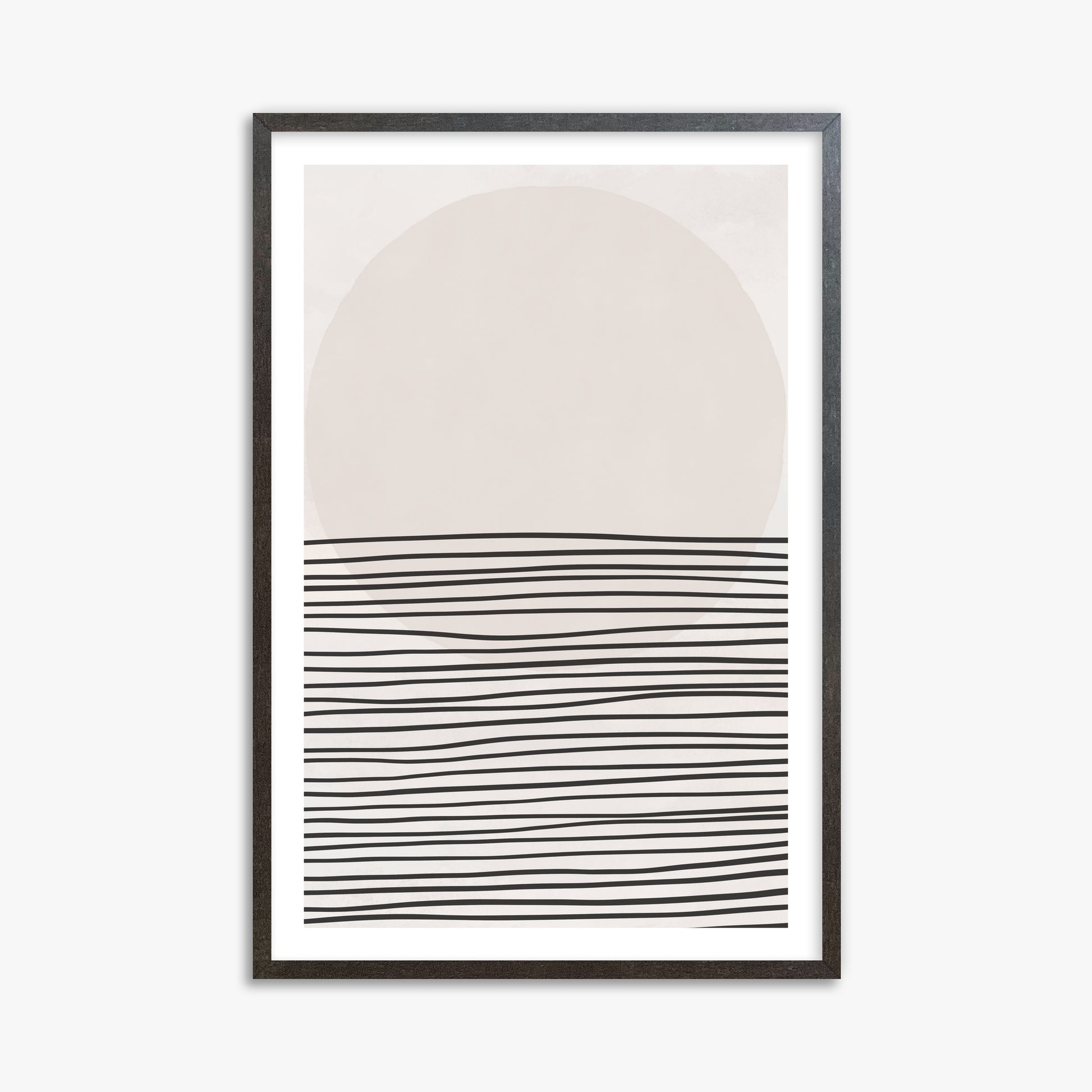 Serene Horizon, 61x91cm Framed Art Reproduction With Espresso Frame