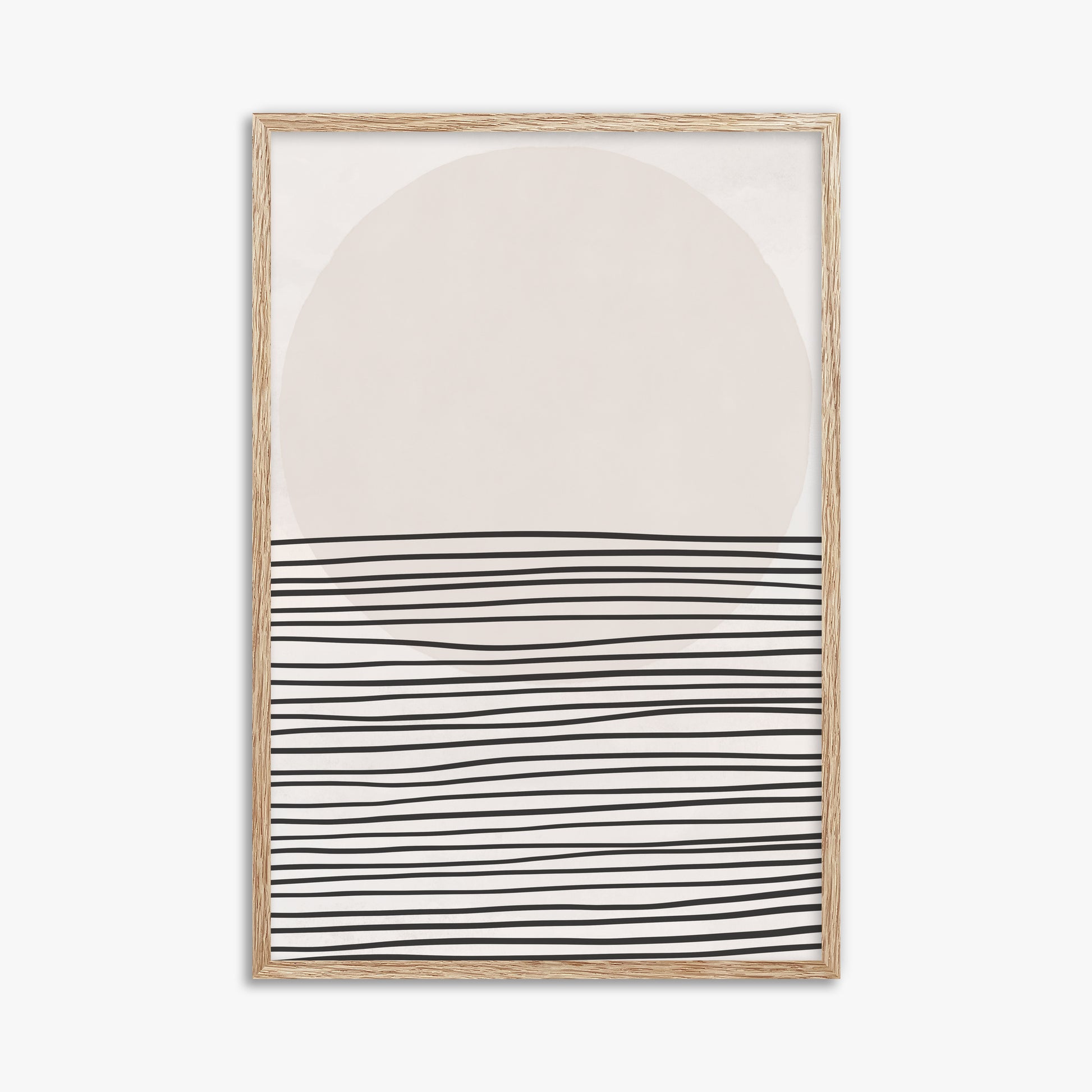 Serene Horizon, 61x91cm Framed Art Reproduction With Raw Oak Frame