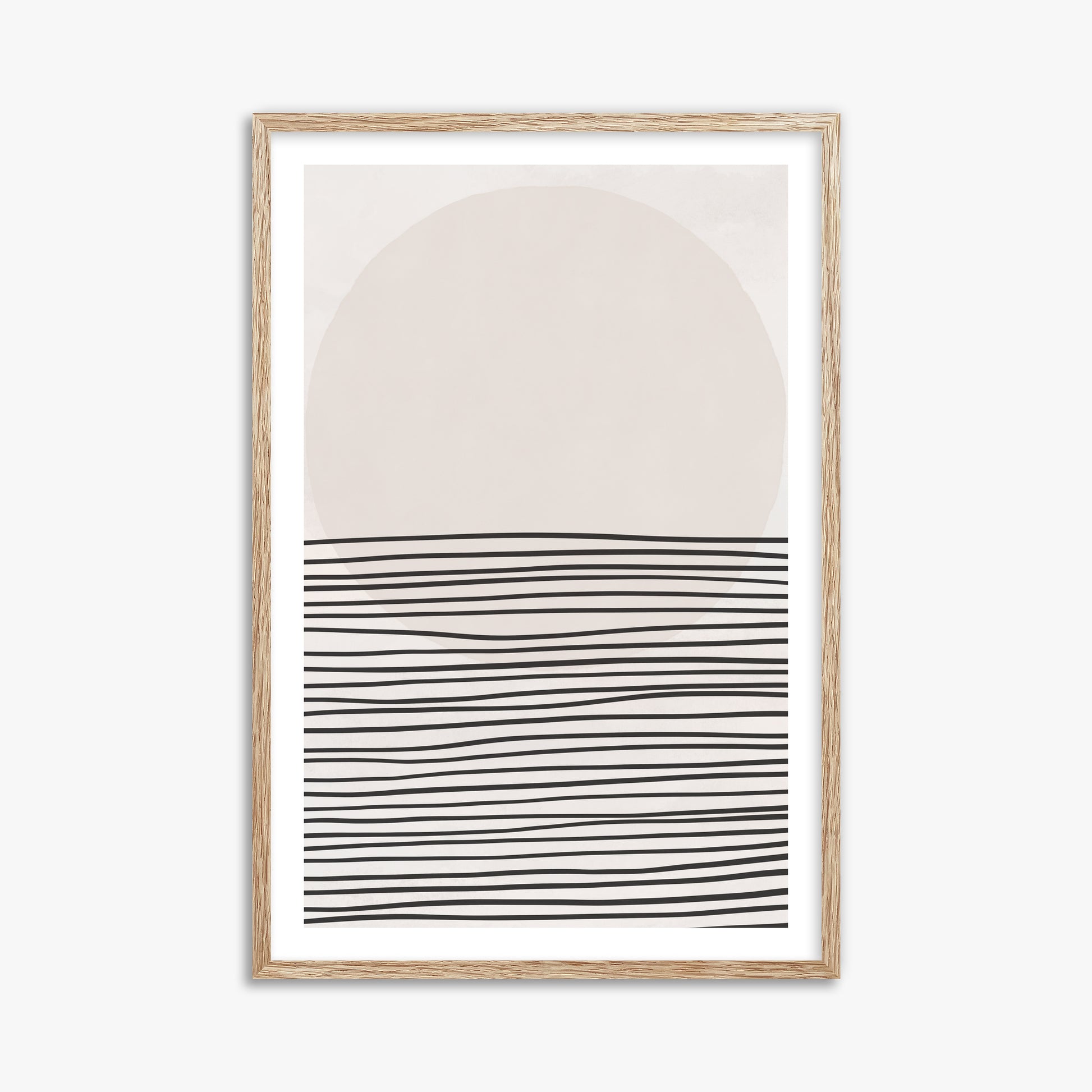 Serene Horizon, 61x91cm Framed Art Reproduction With Raw Oak Frame