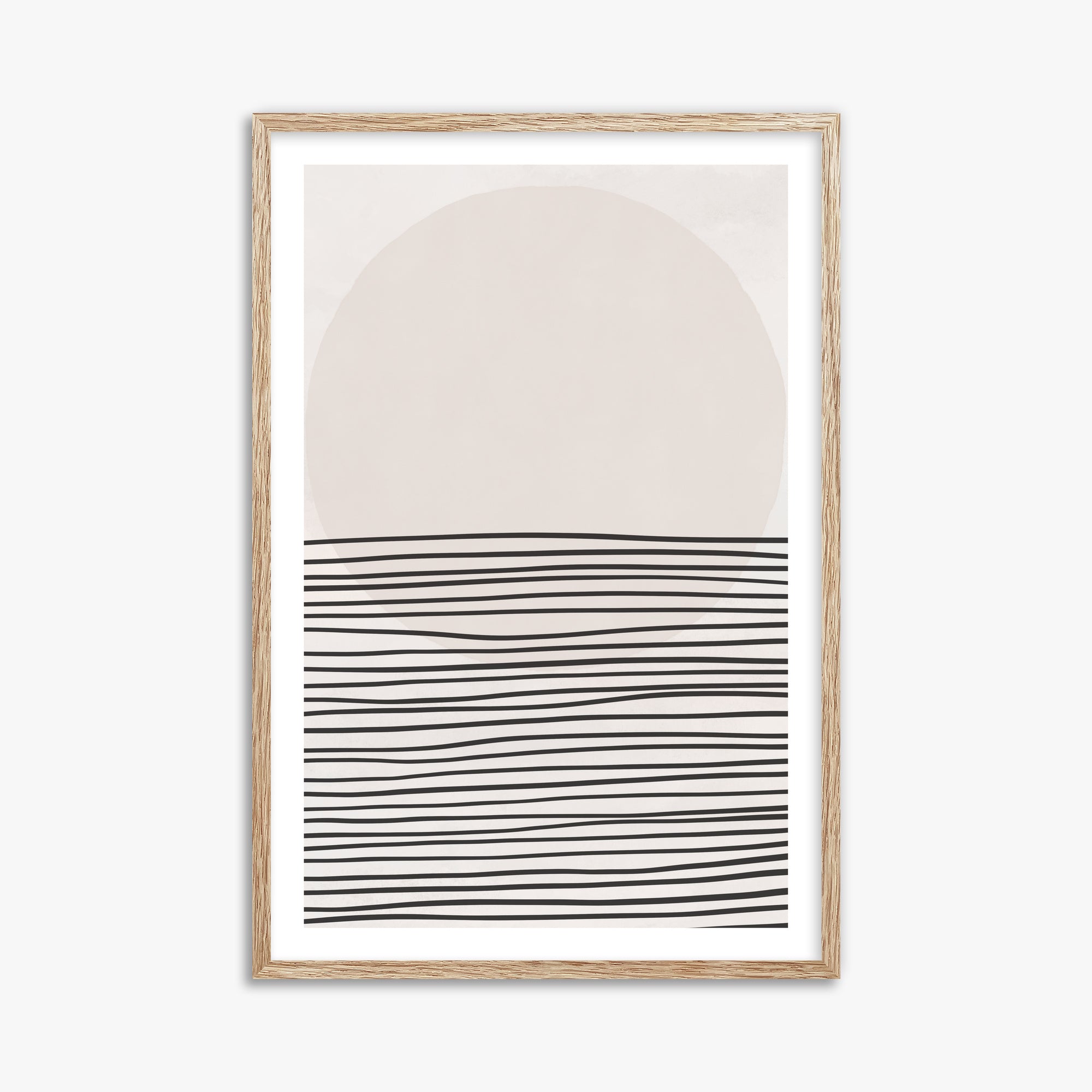 Serene Horizon, 61x91cm Framed Art Reproduction With Raw Oak Frame