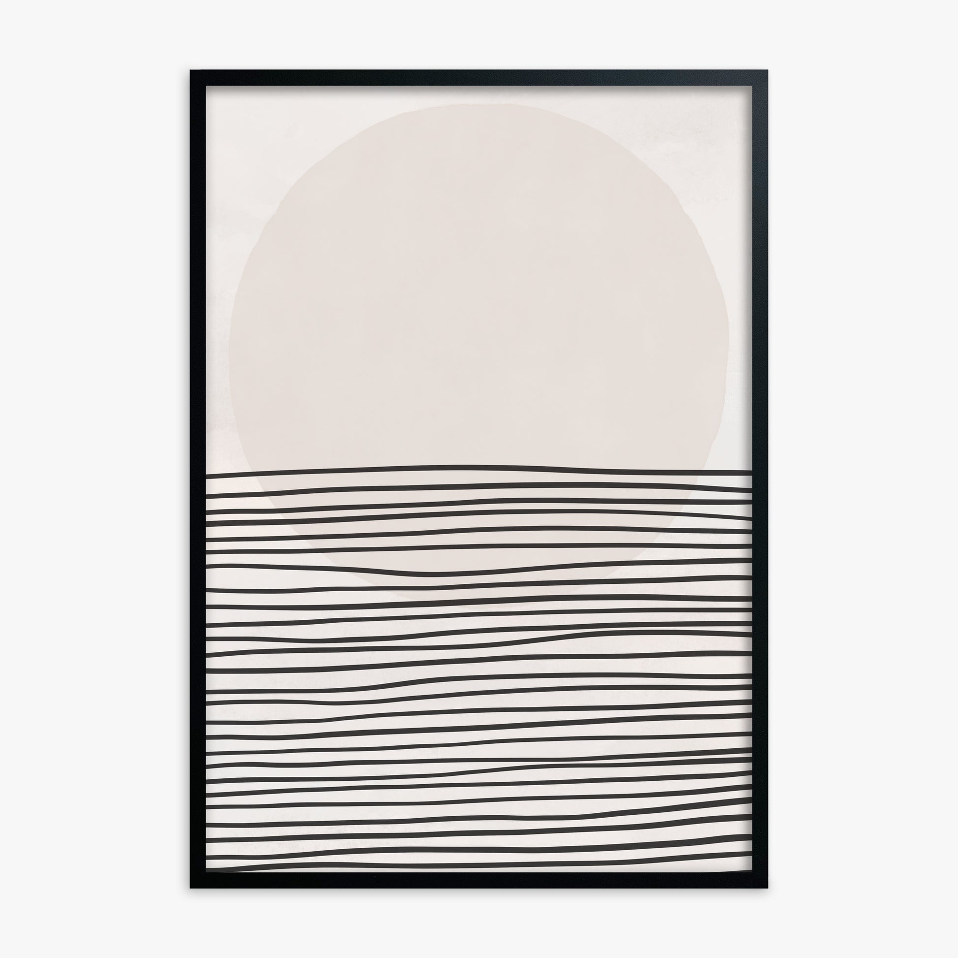 Serene Horizon, Black Framed Poster With Black Frame
