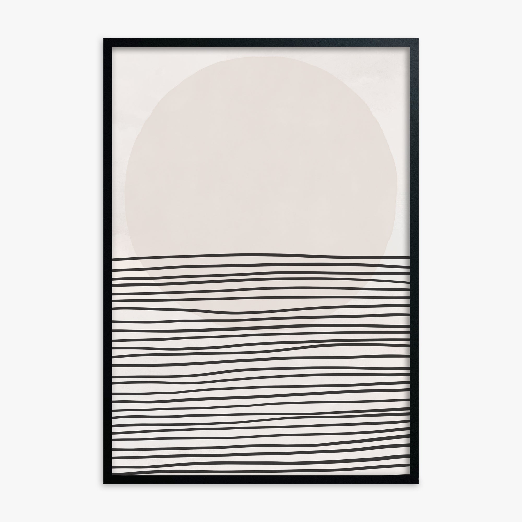 Serene Horizon, Black Framed Poster With Black Frame