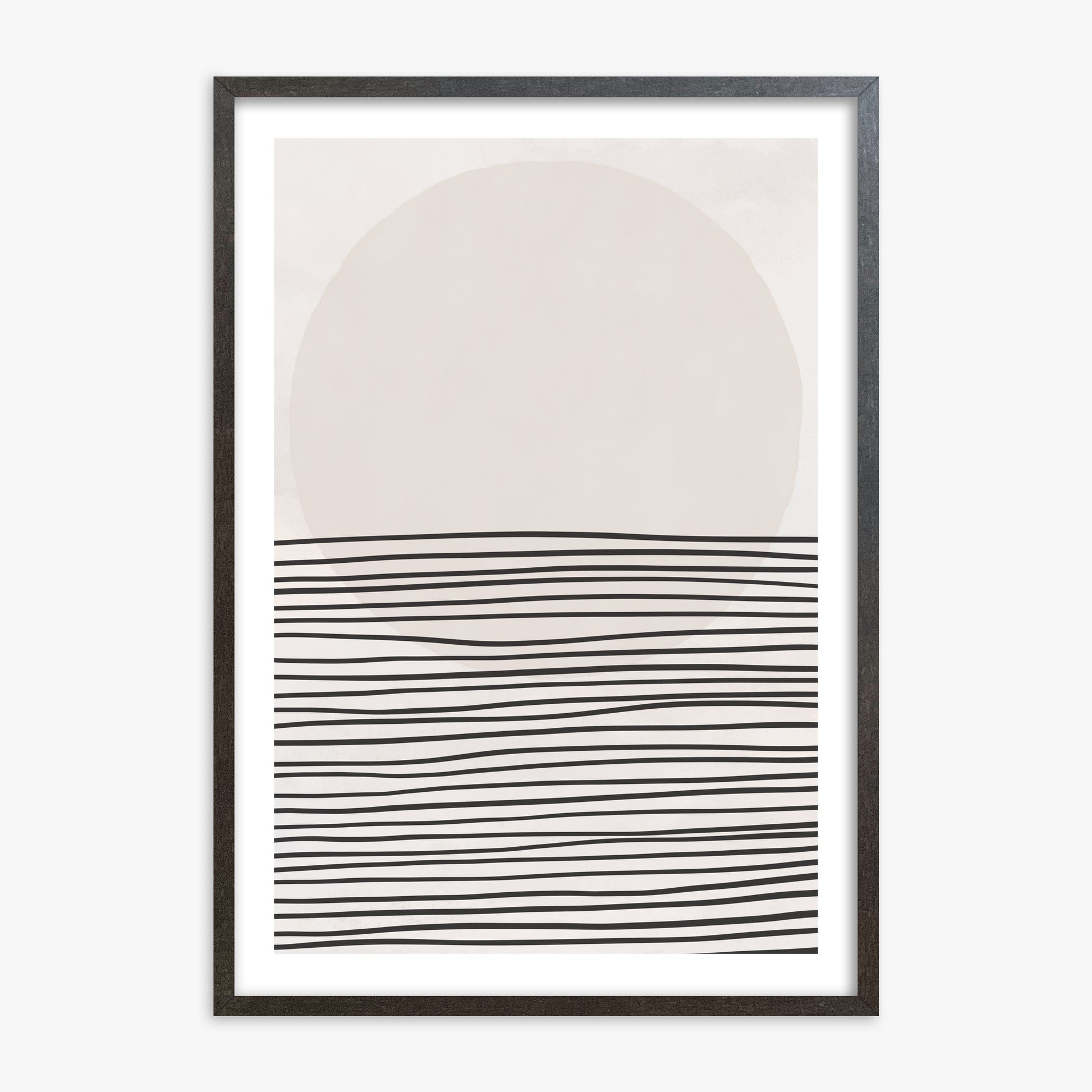 Serene Horizon, 70x100cm Framed Art Reproduction With Espresso Frame