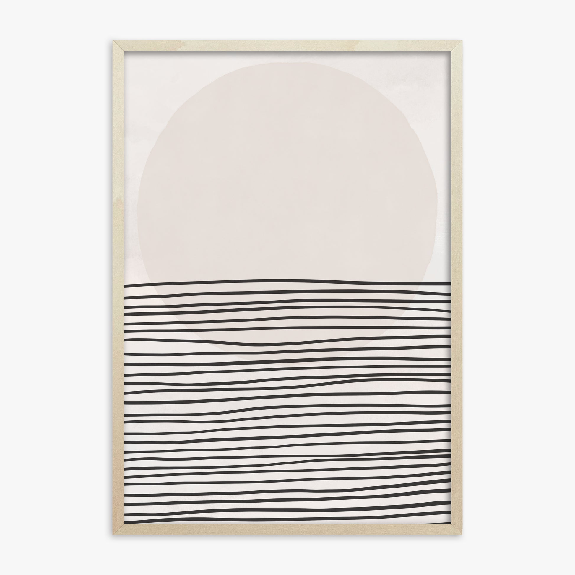 Serene Horizon, 70x100cm Framed Art Reproduction With Lime Wood Frame