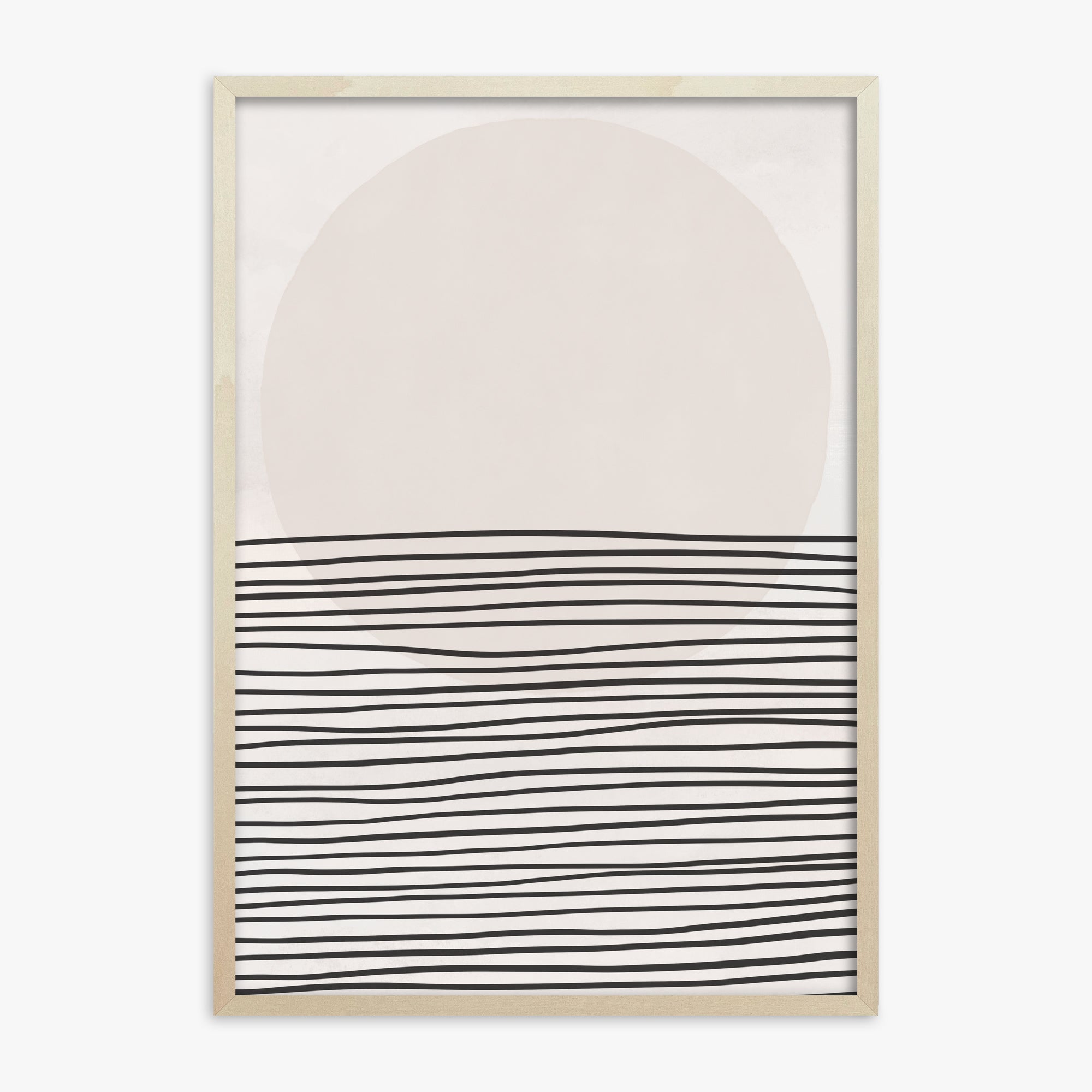 Serene Horizon, 70x100cm Framed Art Reproduction With Lime Wood Frame