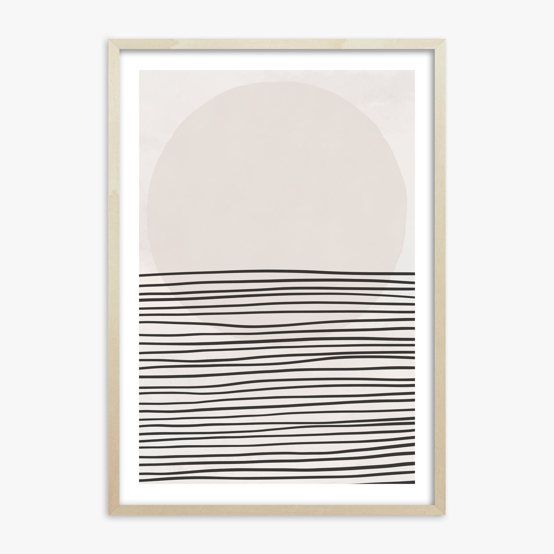 Serene Horizon, 70x100cm Framed Art Reproduction With Lime Wood Frame