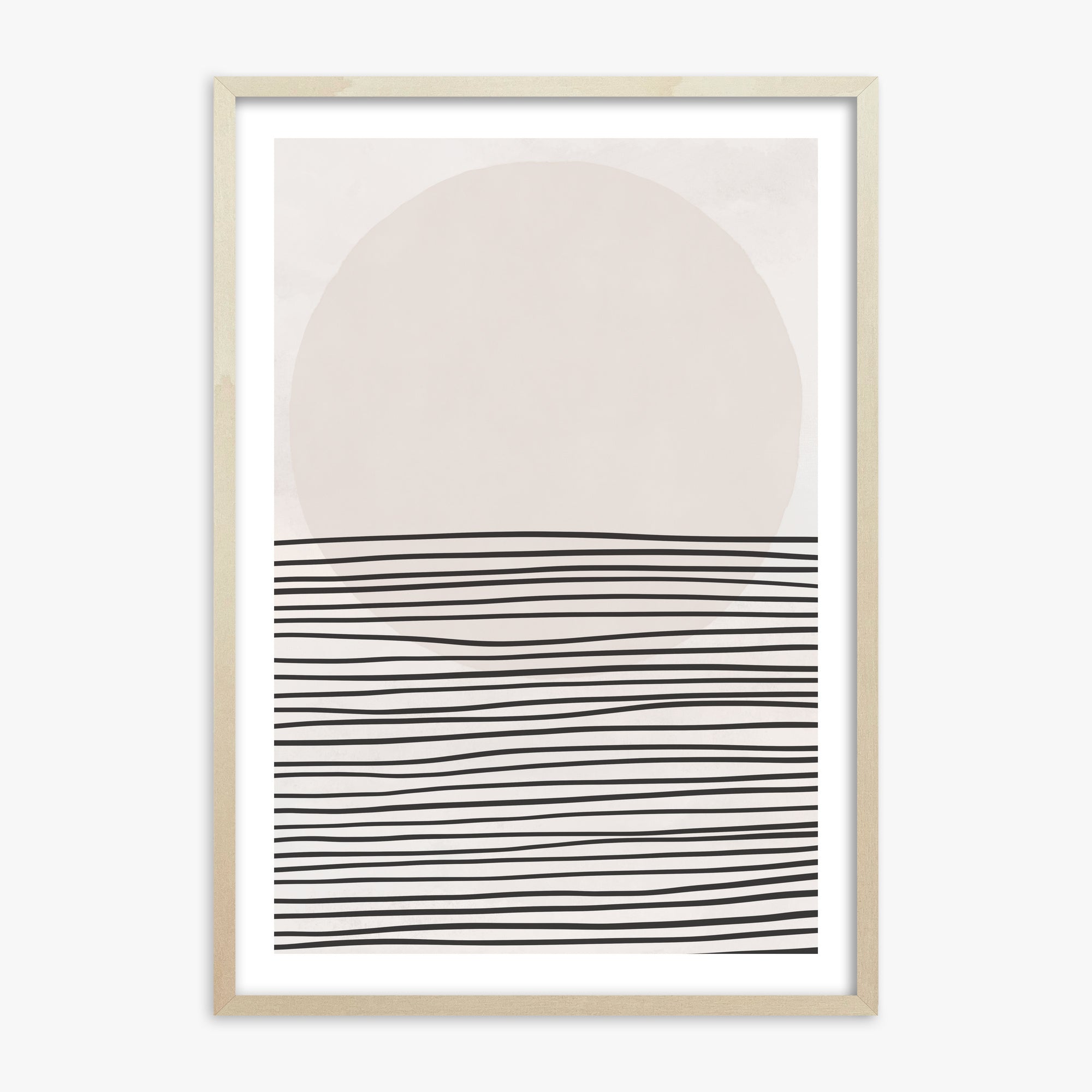 Serene Horizon, 70x100cm Framed Art Reproduction With Lime Wood Frame