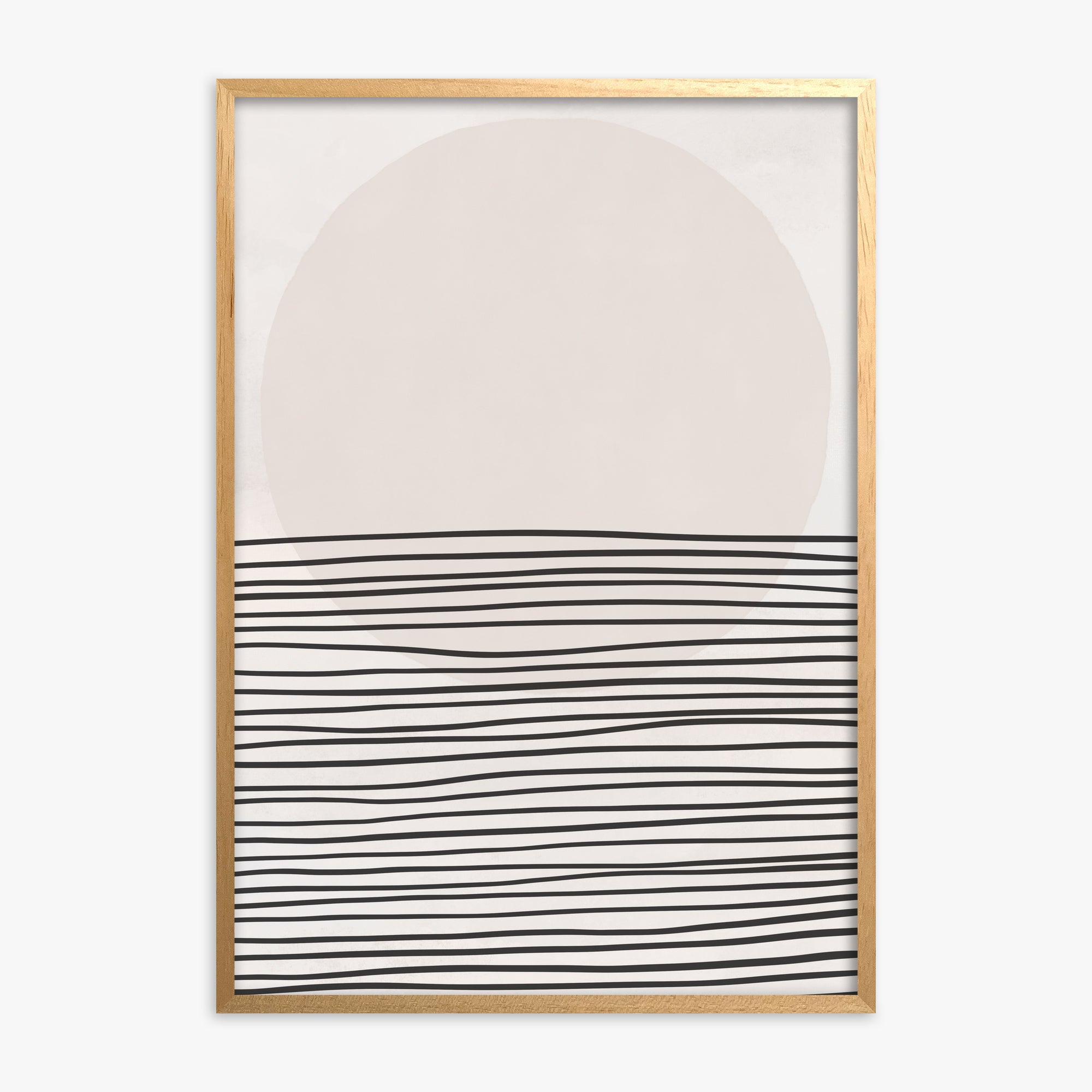 Serene Horizon, Oak Framed Poster With Oak Frame