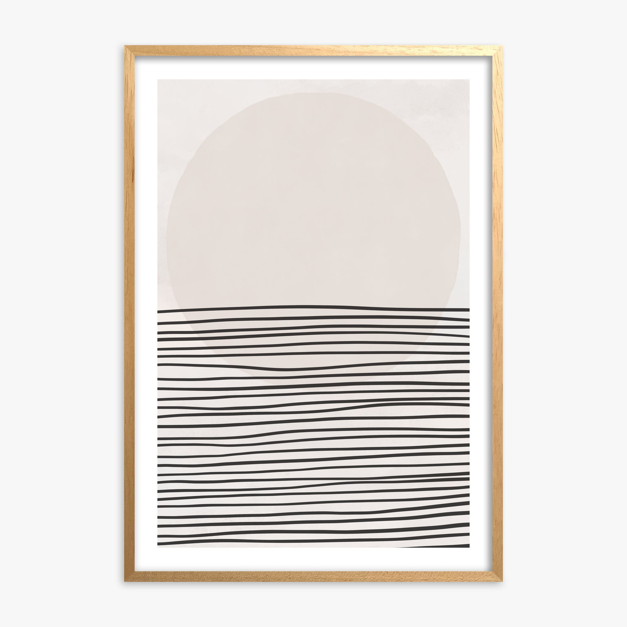 Serene Horizon, Oak Framed Poster With Oak Frame