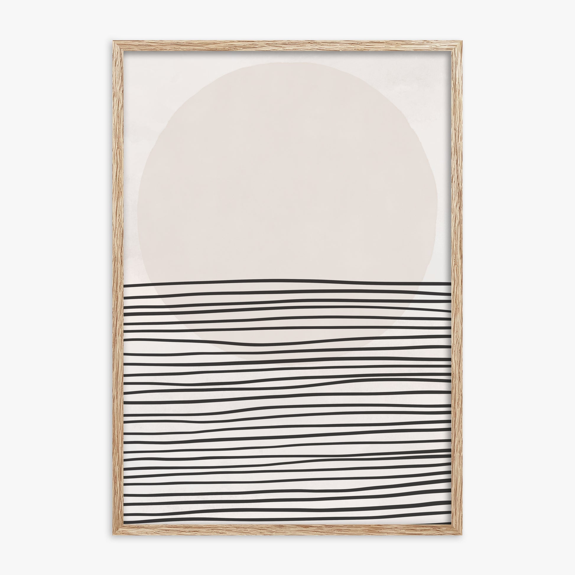 Serene Horizon, 70x100cm Framed Art Reproduction With Raw Oak Frame