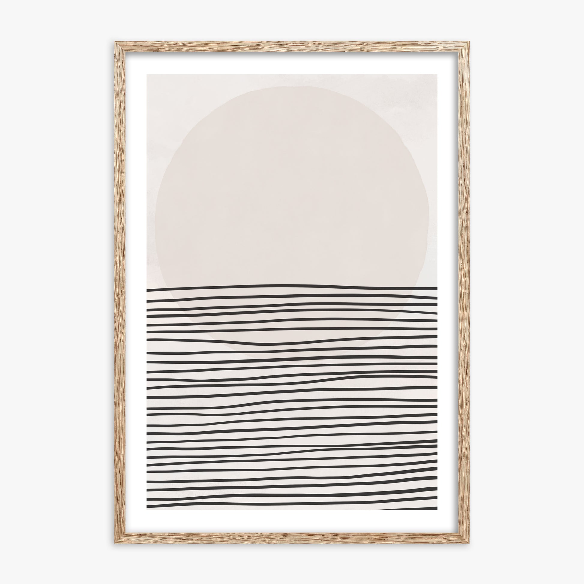 Serene Horizon, 70x100cm Framed Art Reproduction With Raw Oak Frame