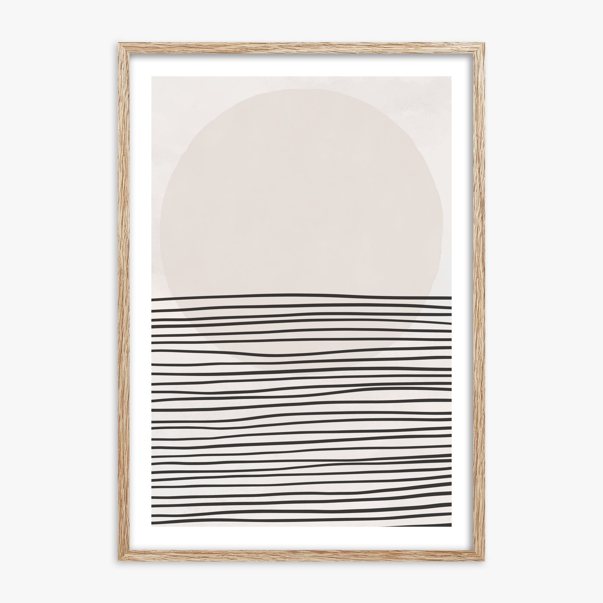 Serene Horizon, 70x100cm Framed Art Reproduction With Raw Oak Frame