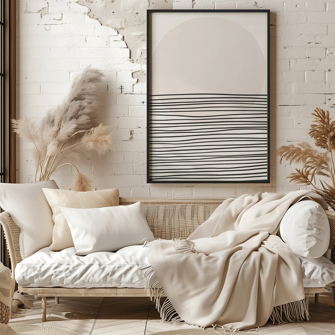 Serene Horizon, 50x70cm Framed Poster With Black Frame