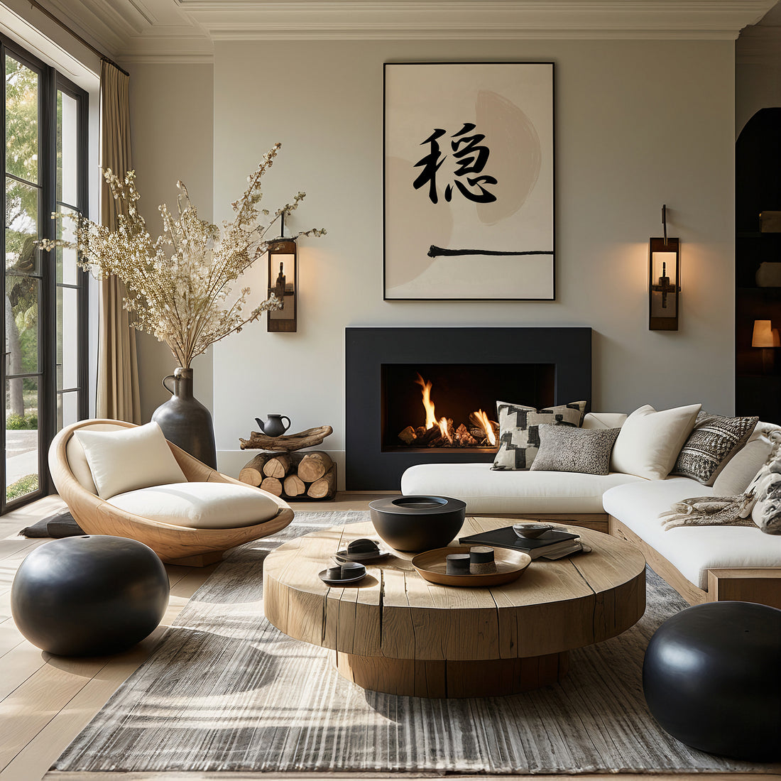 Tranquil Balance, 50x70cm Framed Poster With Black Frame
