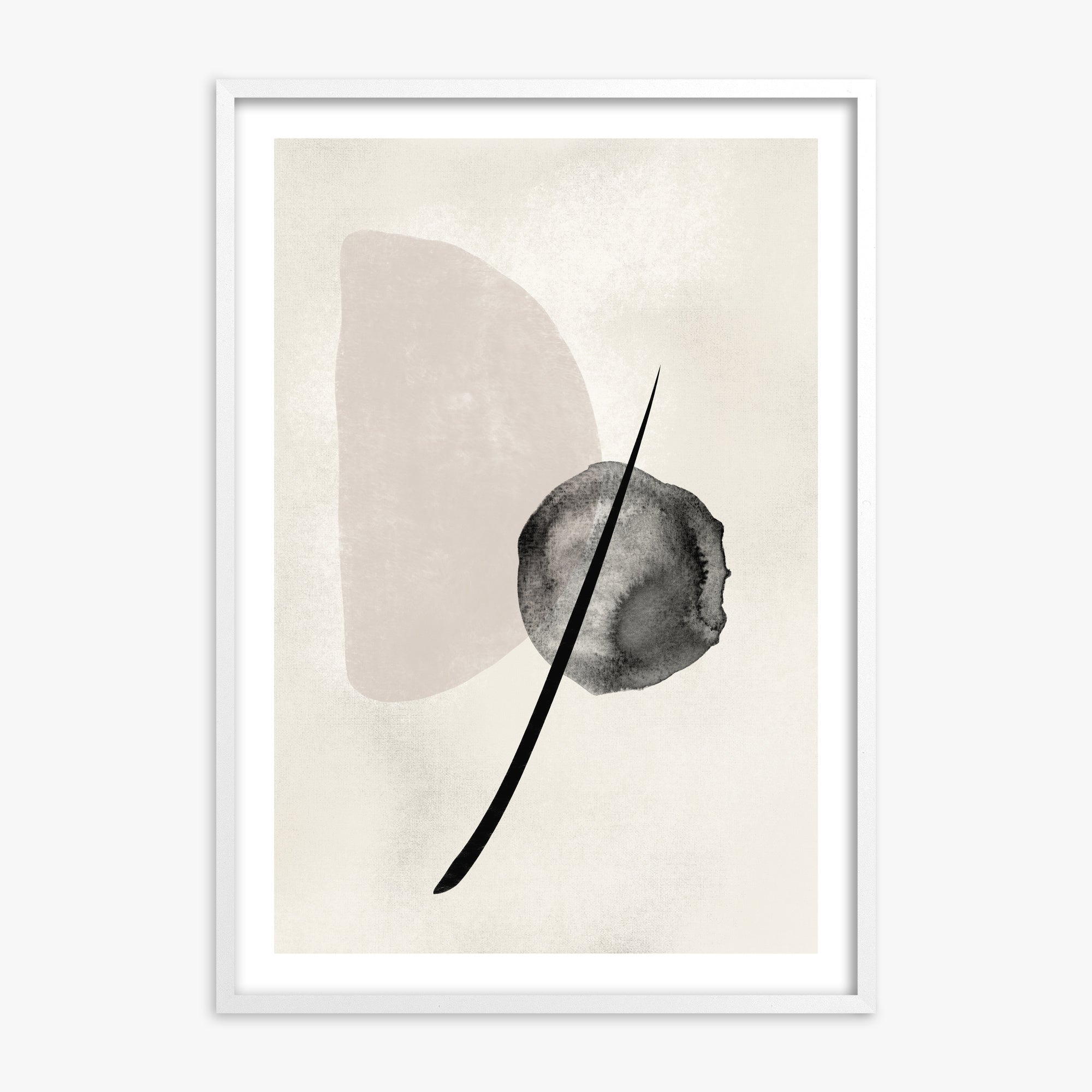 Celestial Balance, White Framed Poster With White Frame