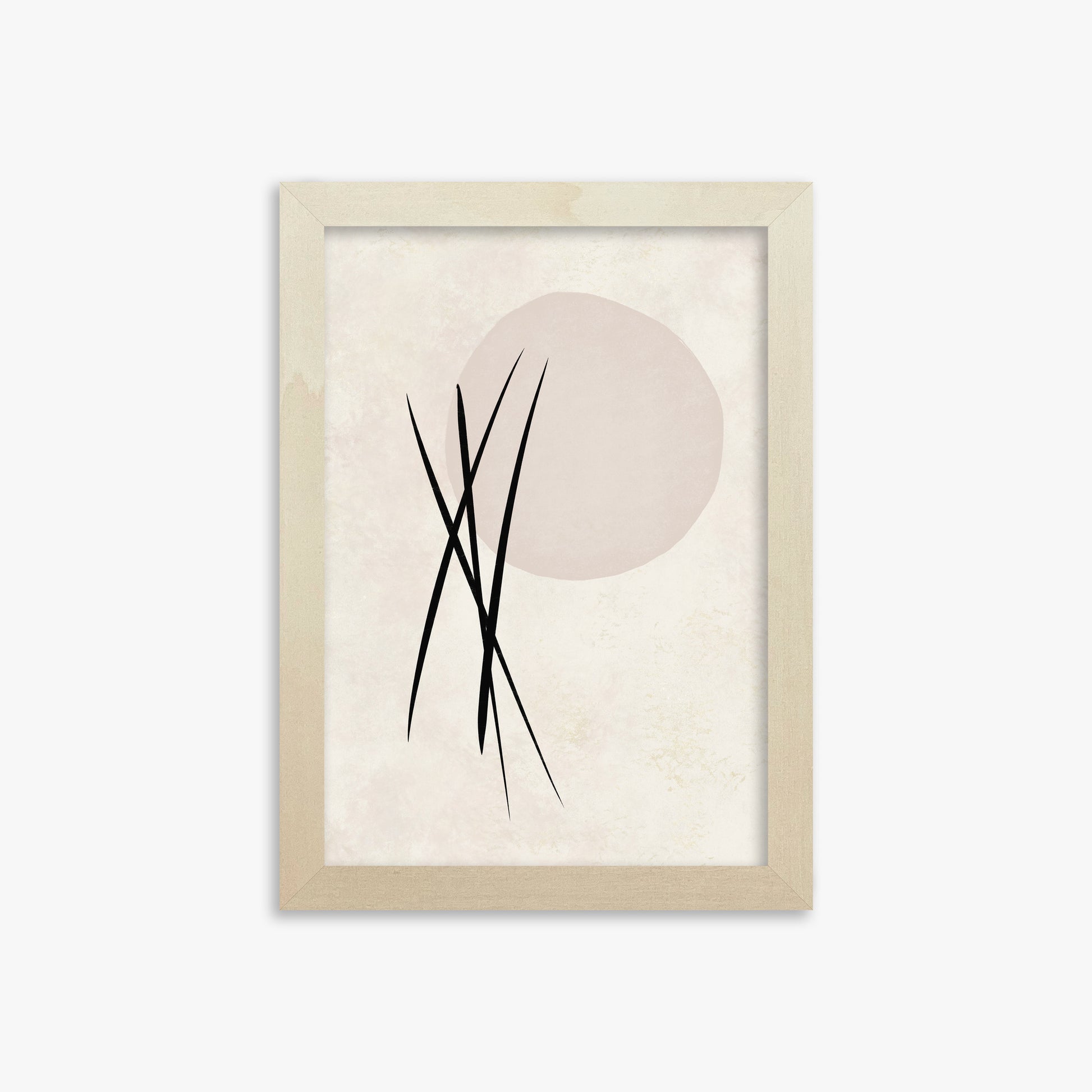 Moonlit Reeds, 21x30cm Framed Art Reproduction With Lime Wood Frame