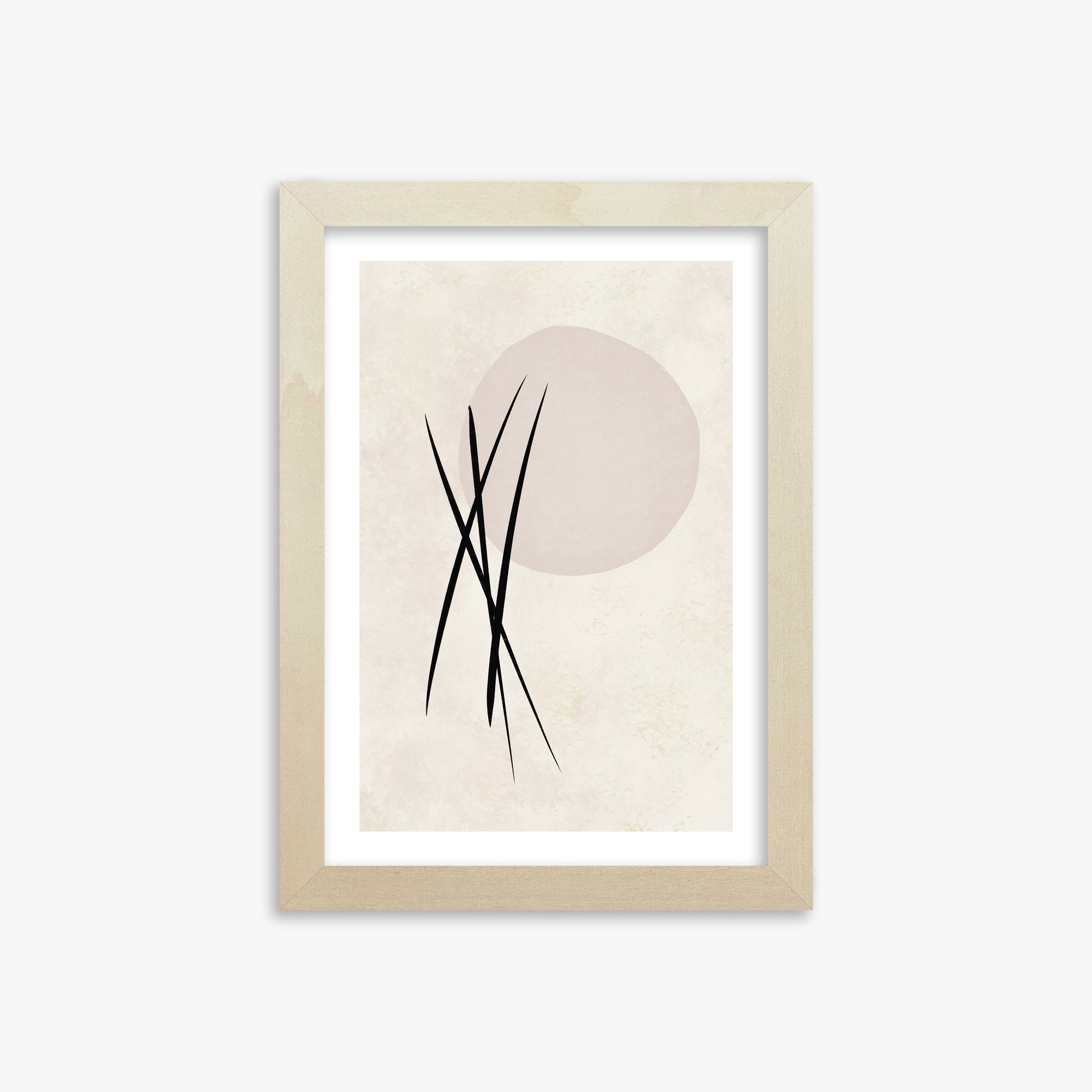 Moonlit Reeds, 21x30cm Framed Art Reproduction With Lime Wood Frame