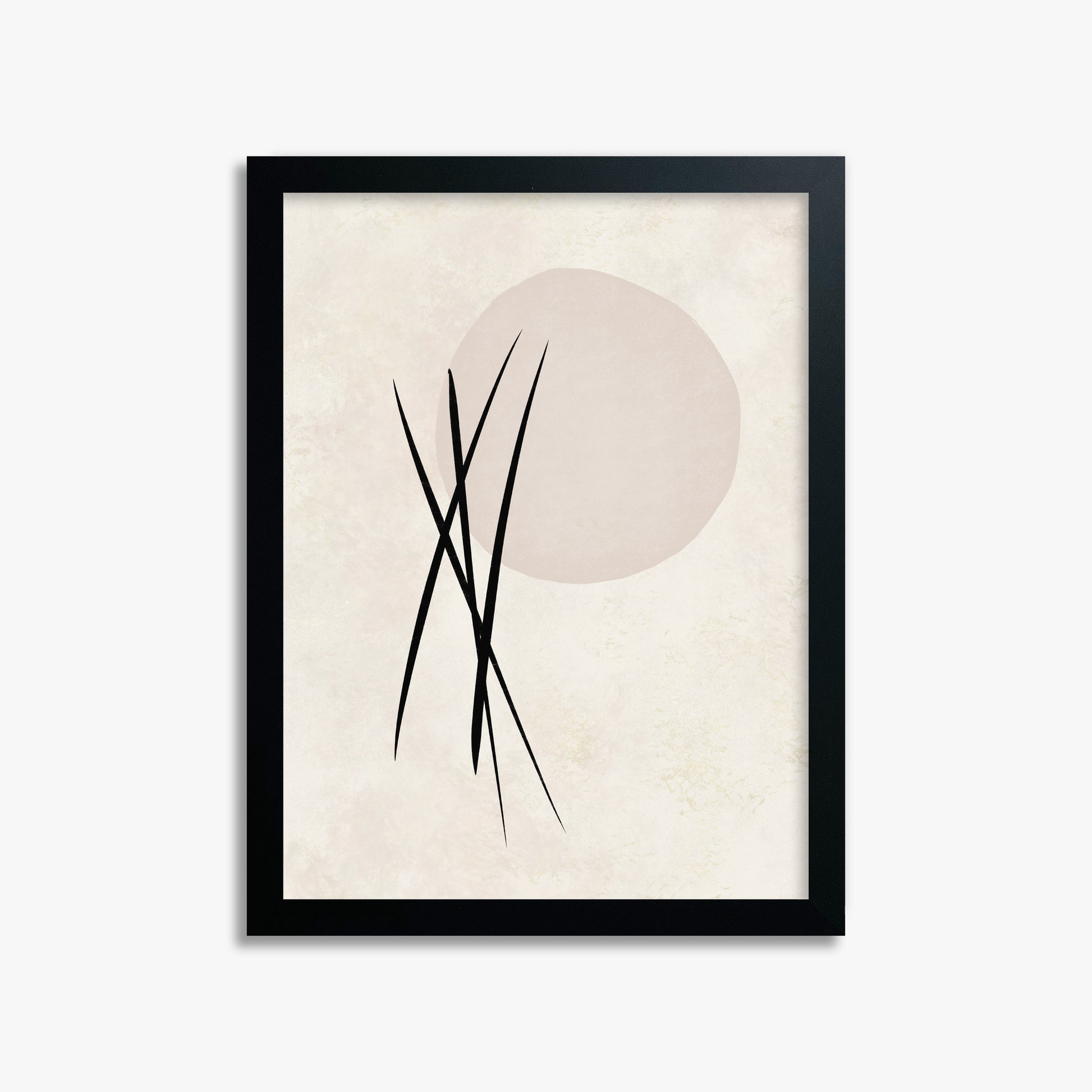Moonlit Reeds, 30x40cm Framed Poster With Black Frame