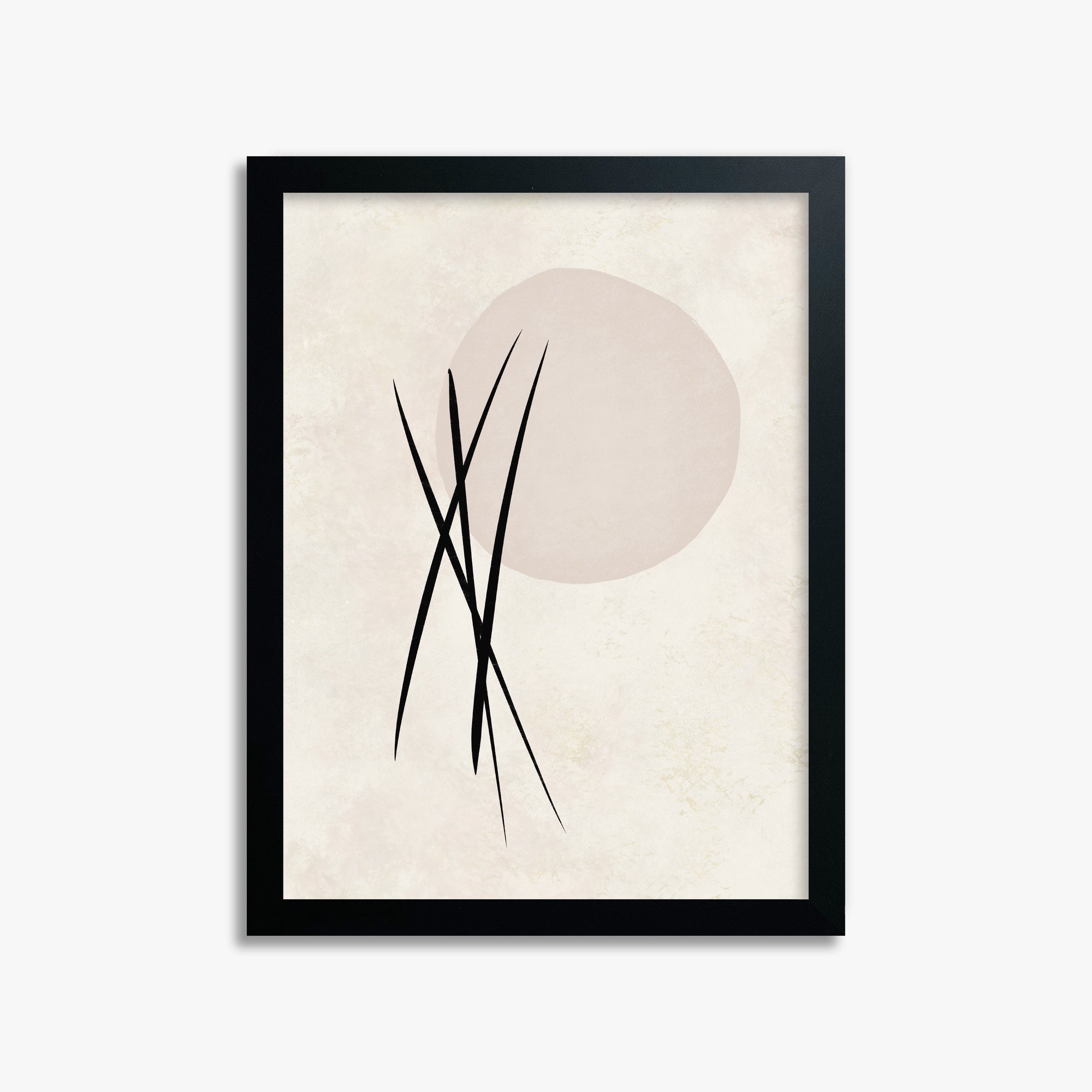 Moonlit Reeds, 30x40cm Framed Poster With Black Frame