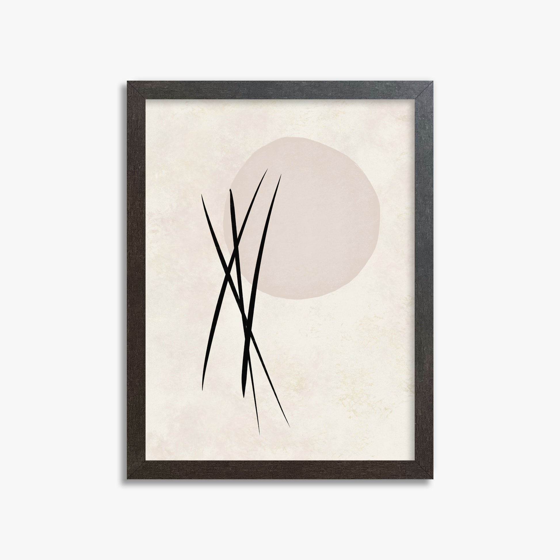 Moonlit Reeds, 30x40cm Framed Art Reproduction With Espresso Frame