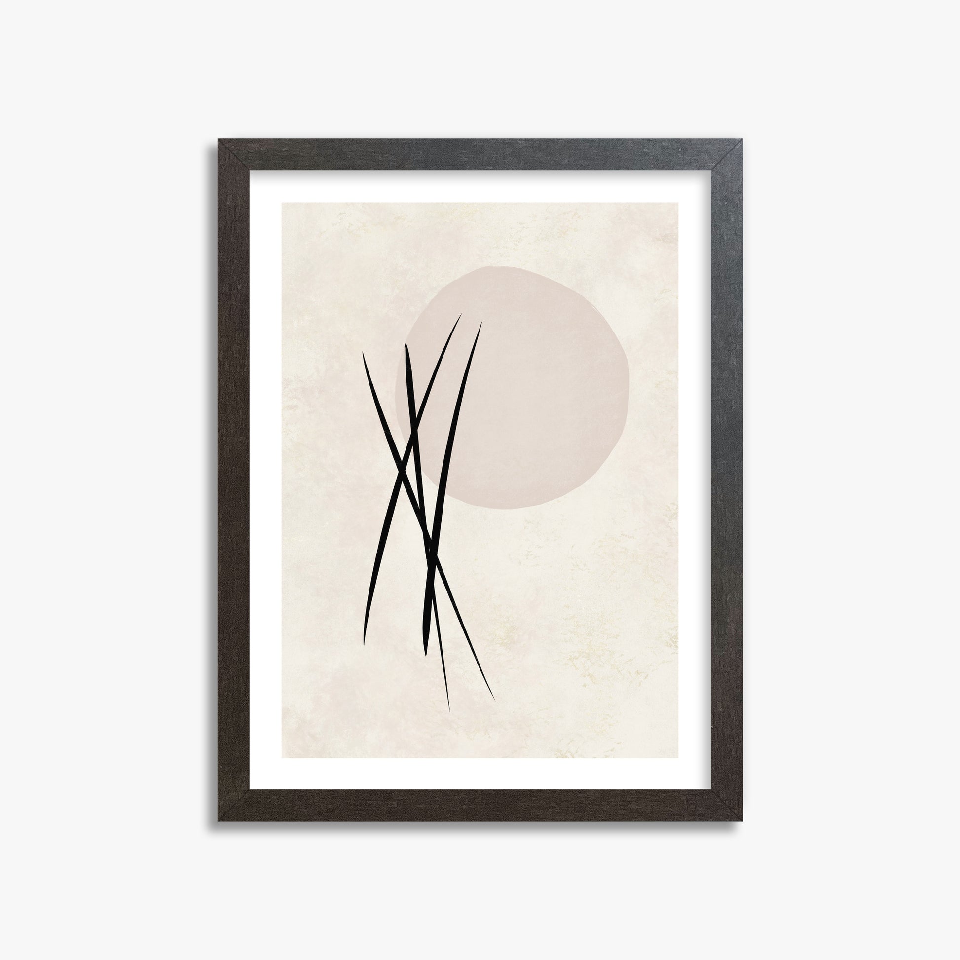 Moonlit Reeds, 30x40cm Framed Art Reproduction With Espresso Frame
