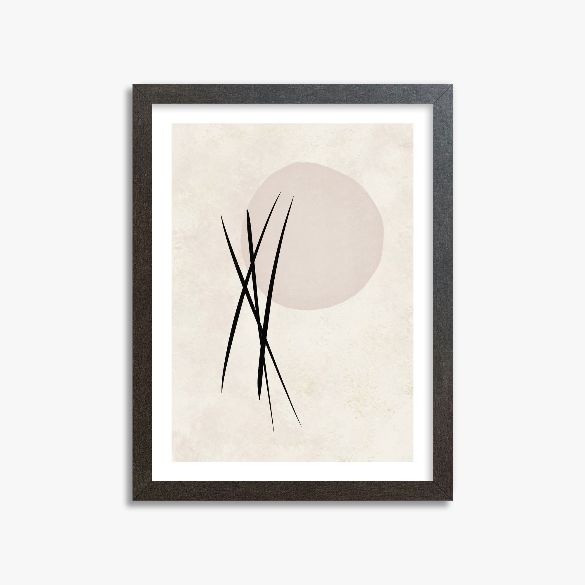 Moonlit Reeds, 30x40cm Framed Art Reproduction With Espresso Frame