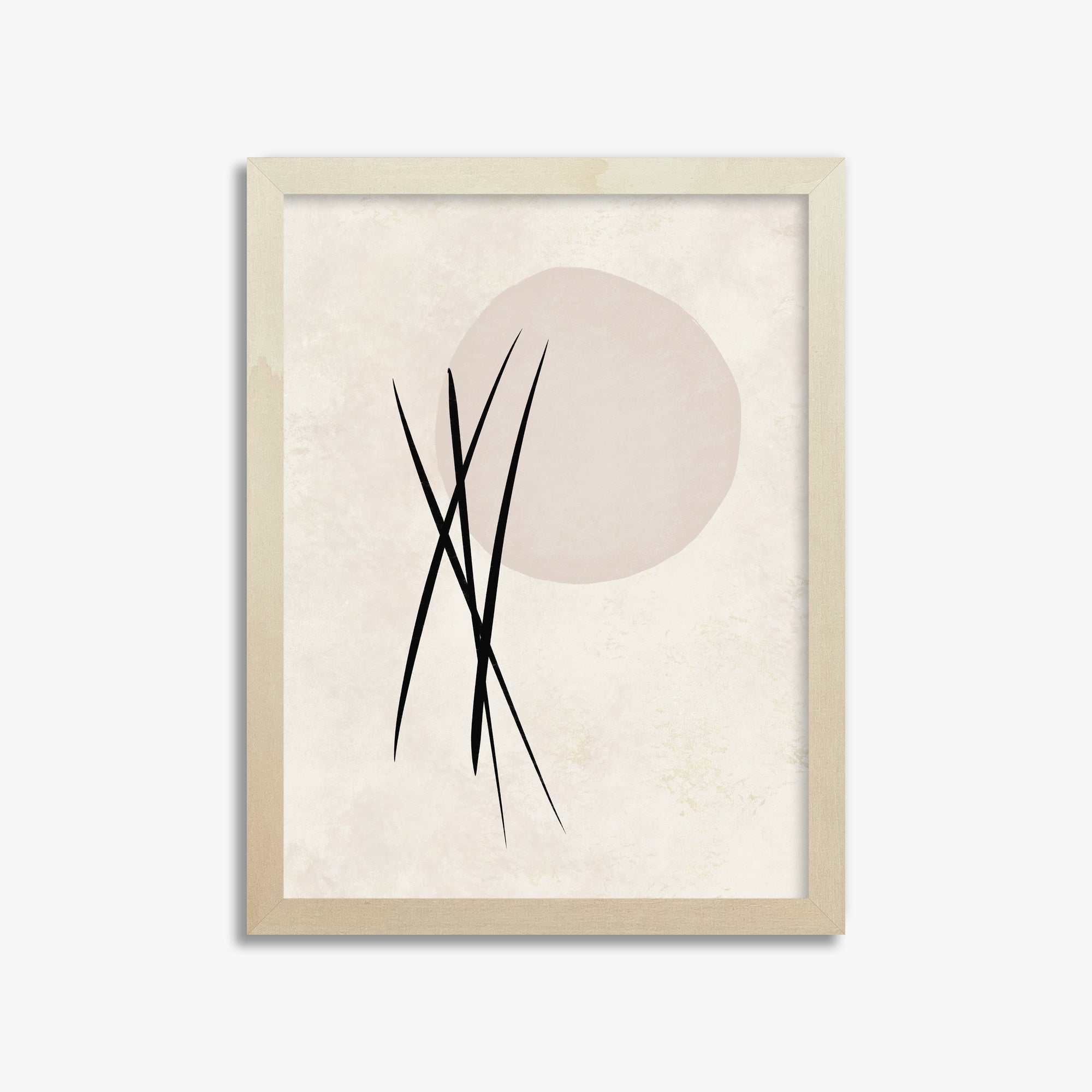 Moonlit Reeds, 30x40cm Framed Art Reproduction With Lime Wood Frame