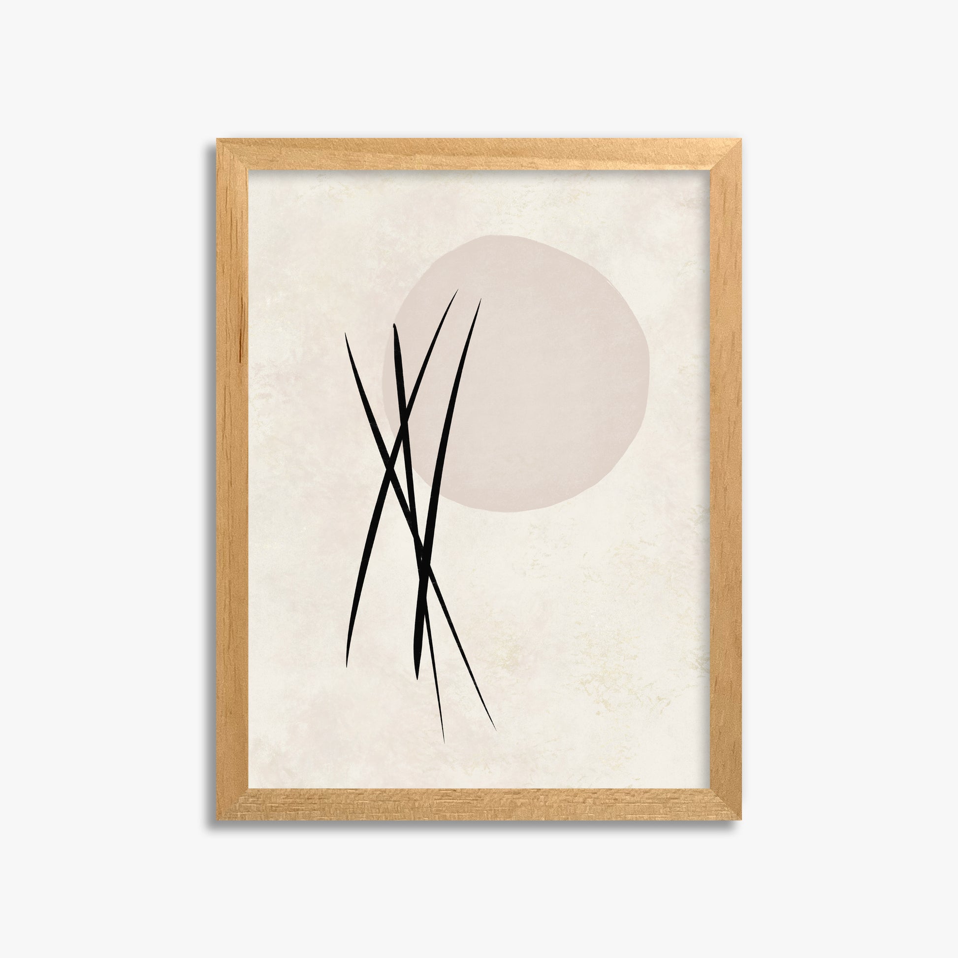 Moonlit Reeds, 30x40cm Framed Poster With Oak Frame