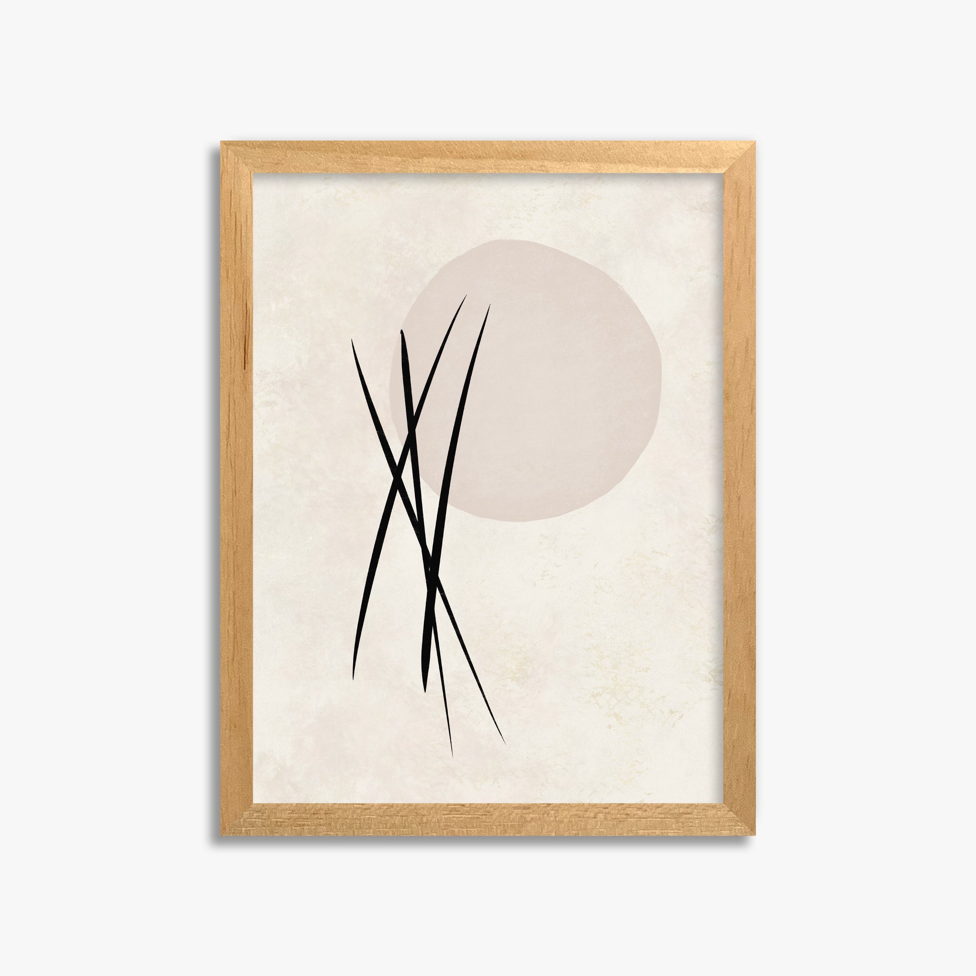 Moonlit Reeds, 30x40cm Framed Poster With Oak Frame