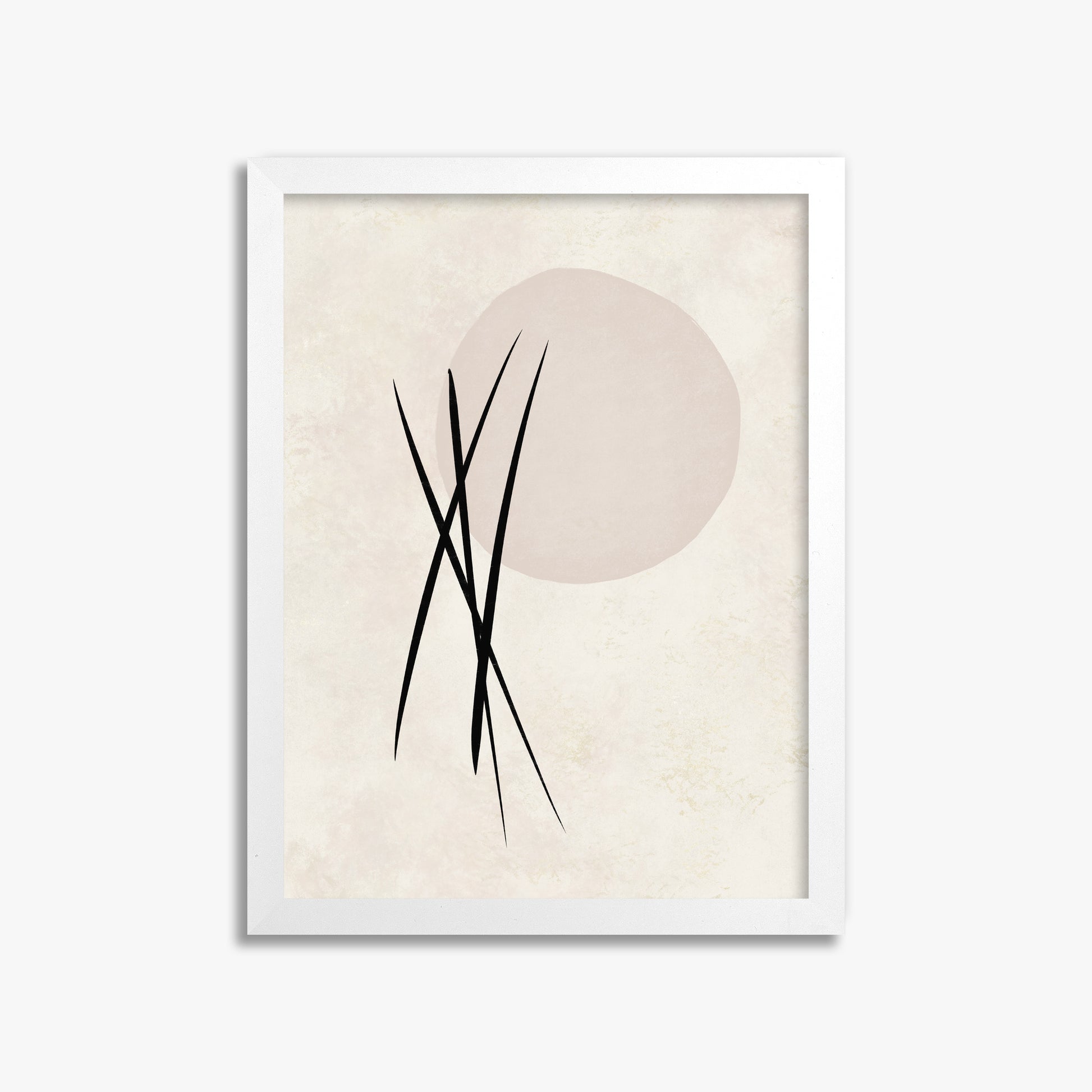 Moonlit Reeds, 30x40cm Framed Poster With White Frame