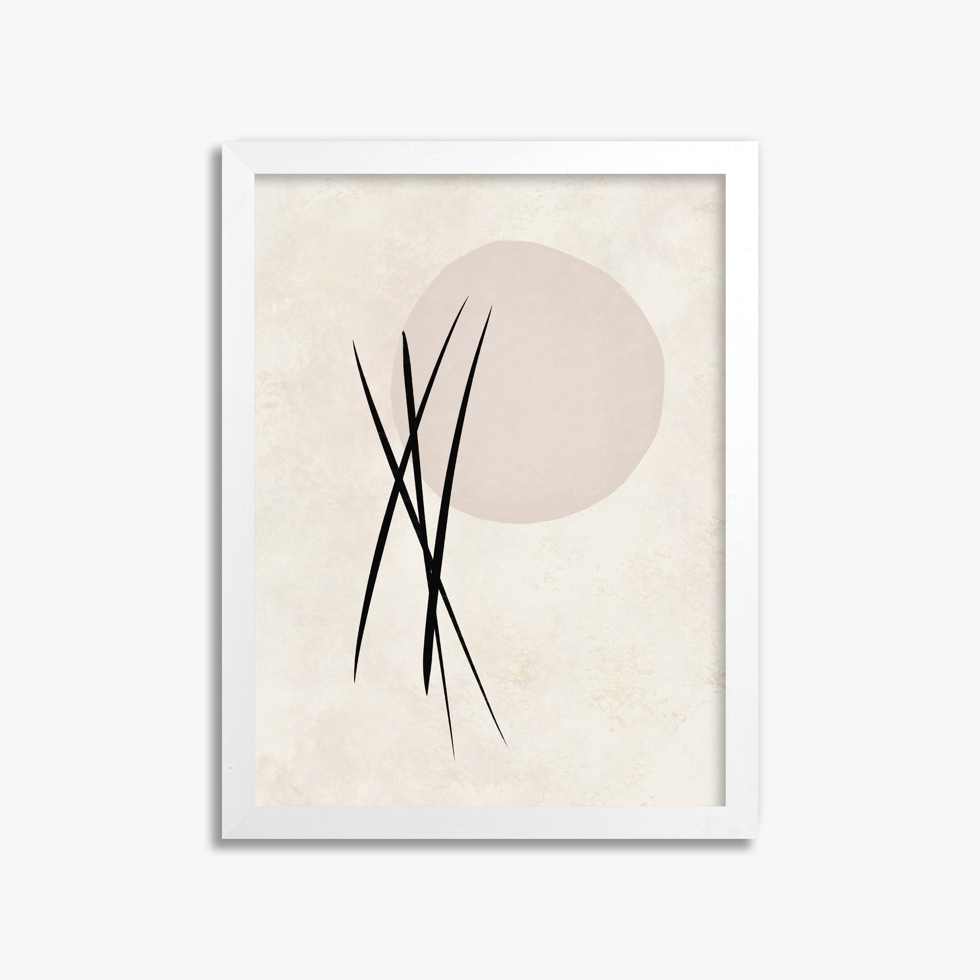 Moonlit Reeds, 30x40cm Framed Poster With White Frame